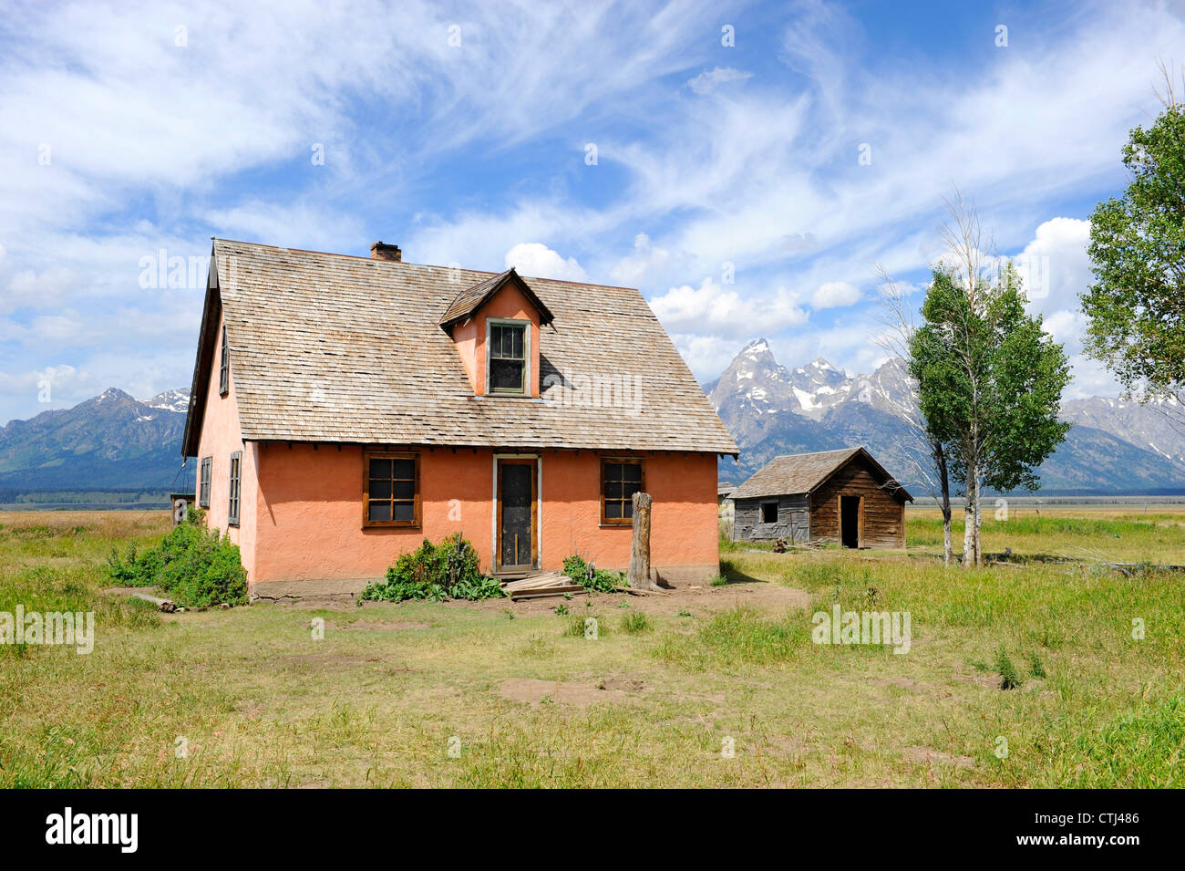 Mormon Row Pink House Grand Teton National Park Wyoming WY United