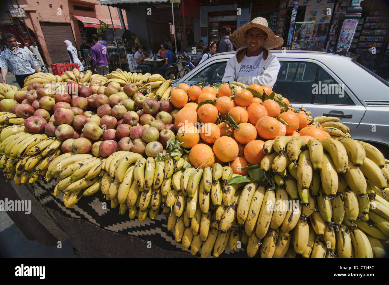 fruit for sale in the ancient medina in Marrakech, Morocco Stock Photo