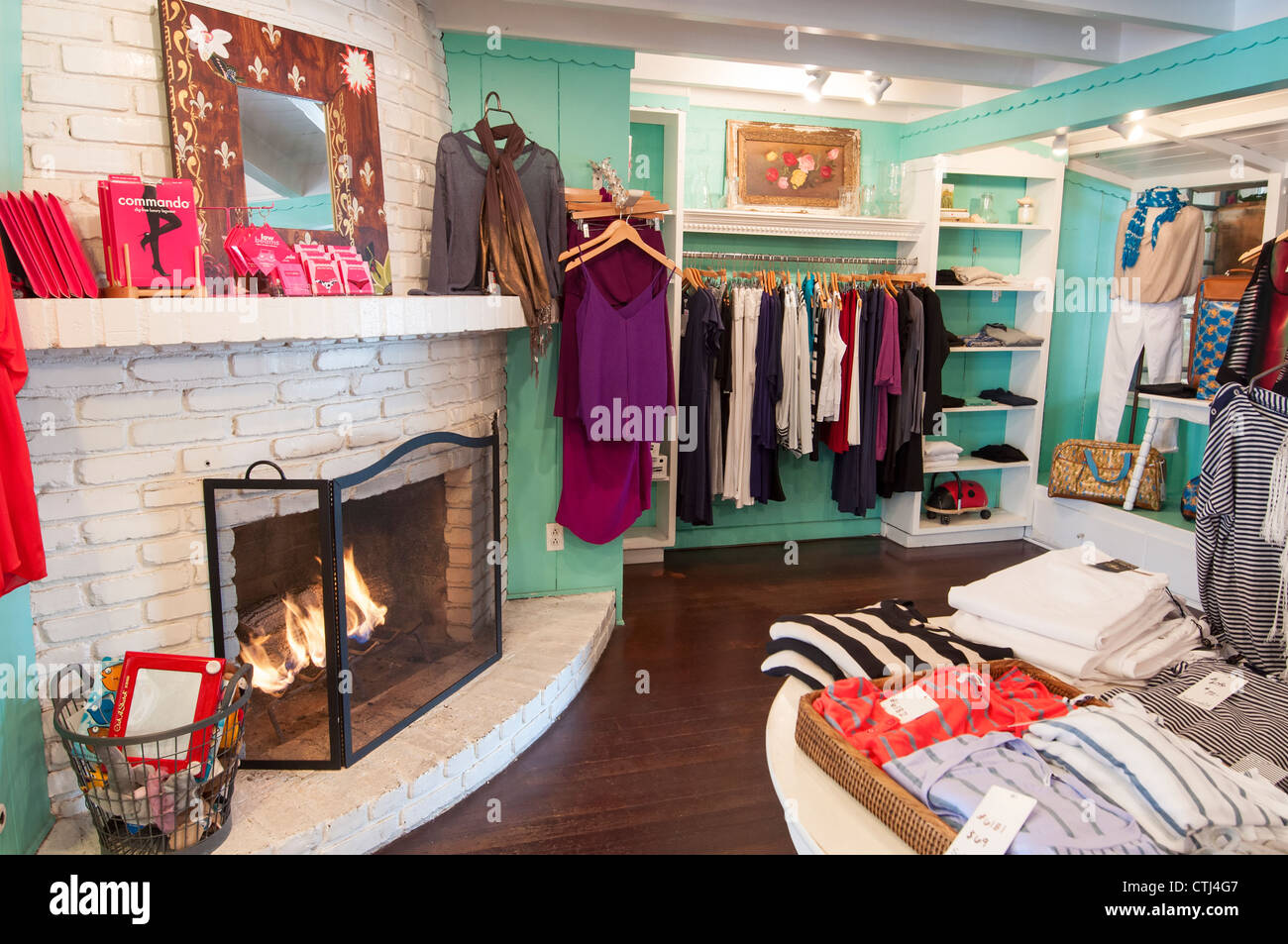 Trendy retail stores located in Balboa Island in Newport Beach. Stock Photo