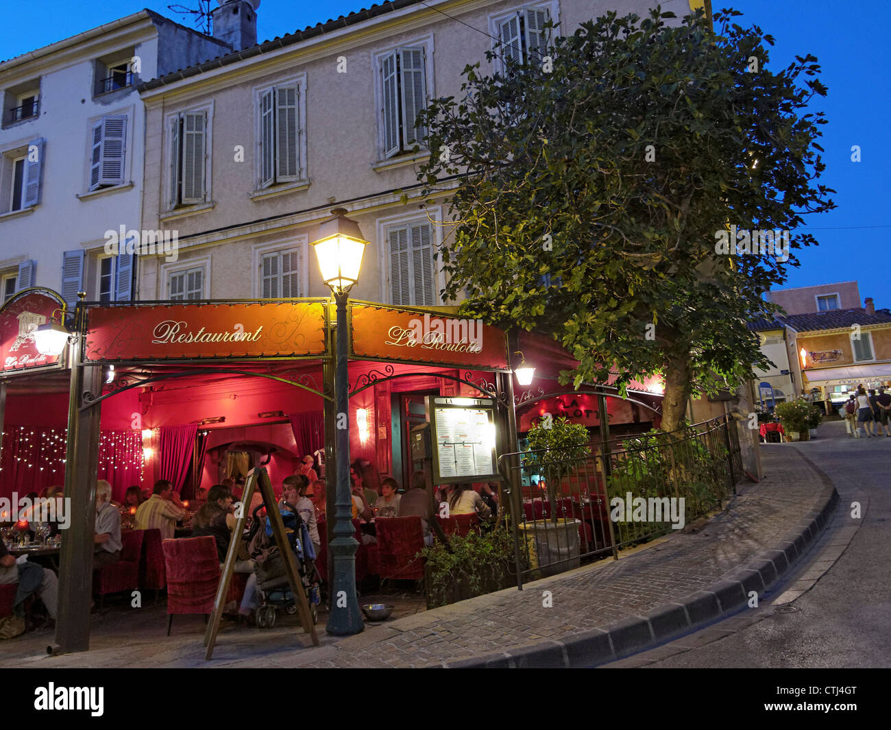 Restaurant L Roulette in Saint Maxime, south france, French Reviera Stock Photo