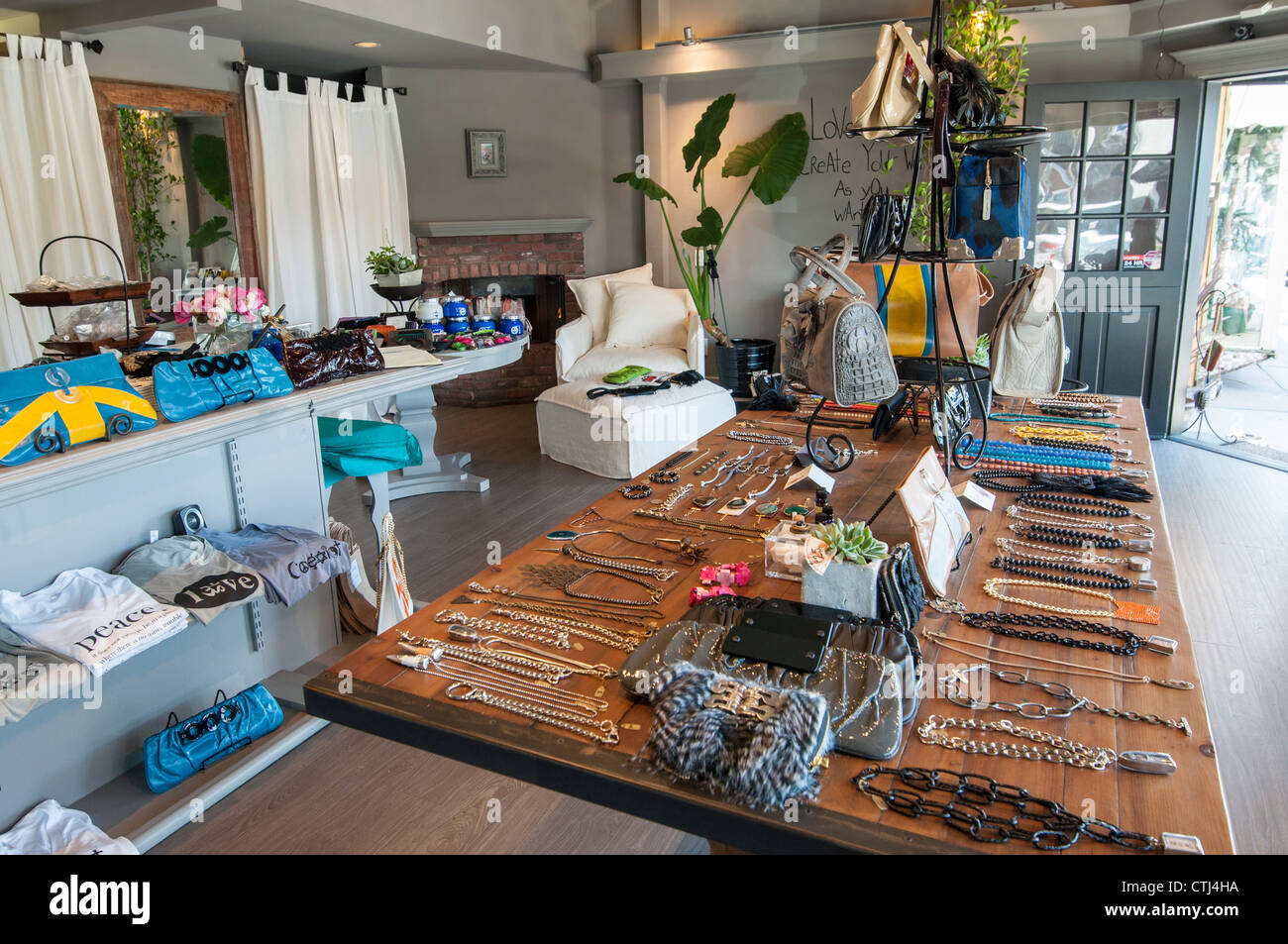 Trendy retail stores located in Balboa Island in Newport Beach. Stock Photo