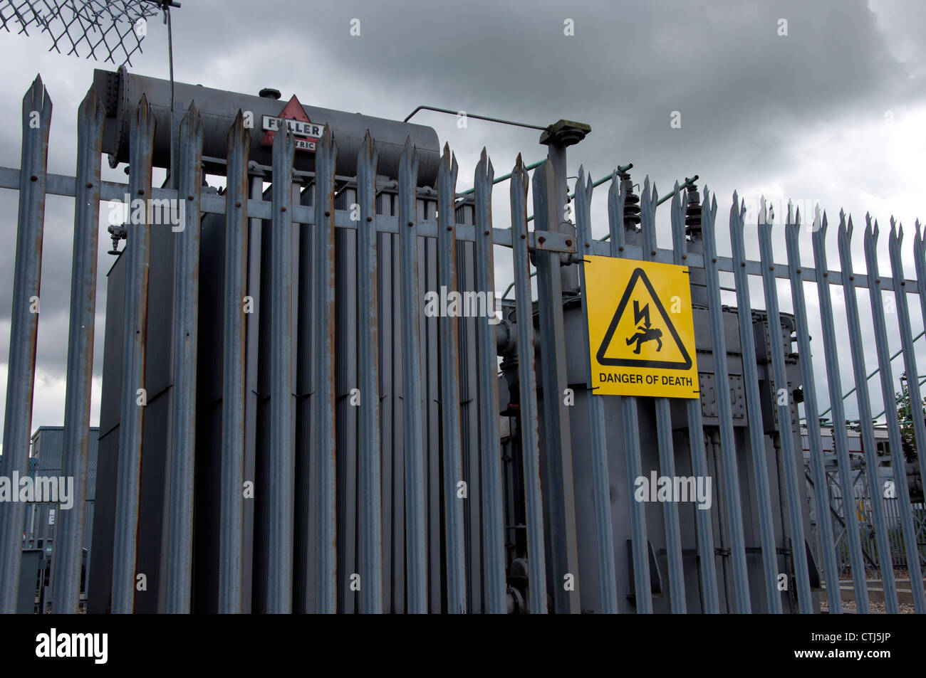 Electrical substation “danger of death” sign danger Stock Photo
