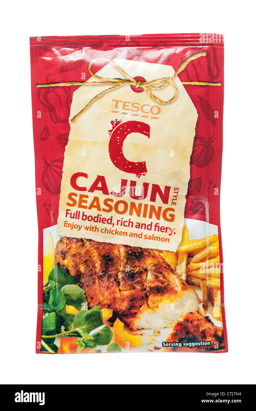 Packet of Tesco C Cajun seasoning Stock Photo Alamy