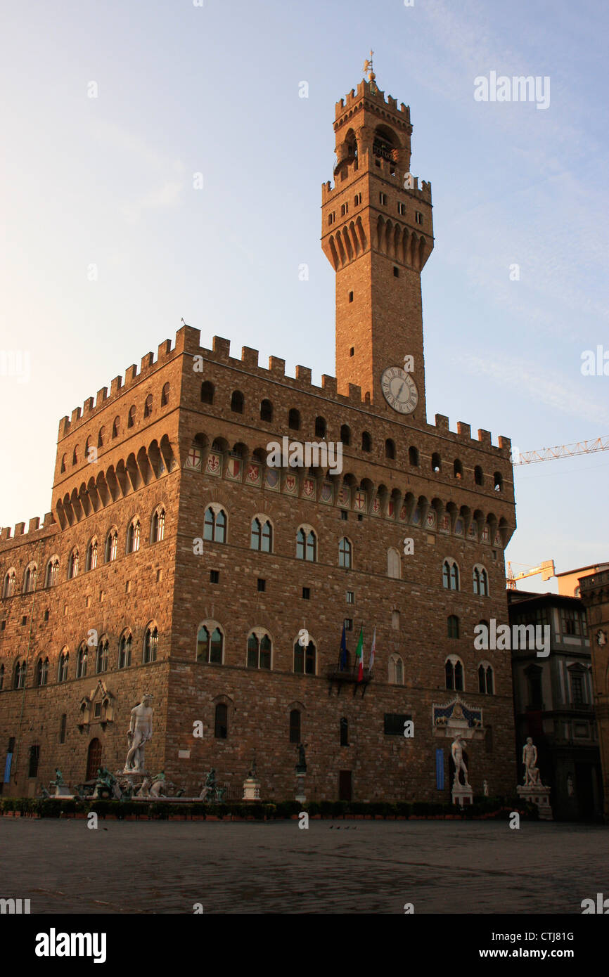 Palazzo Vecchio at the Piazza del Signoria, Florence, Italy Stock Photo
