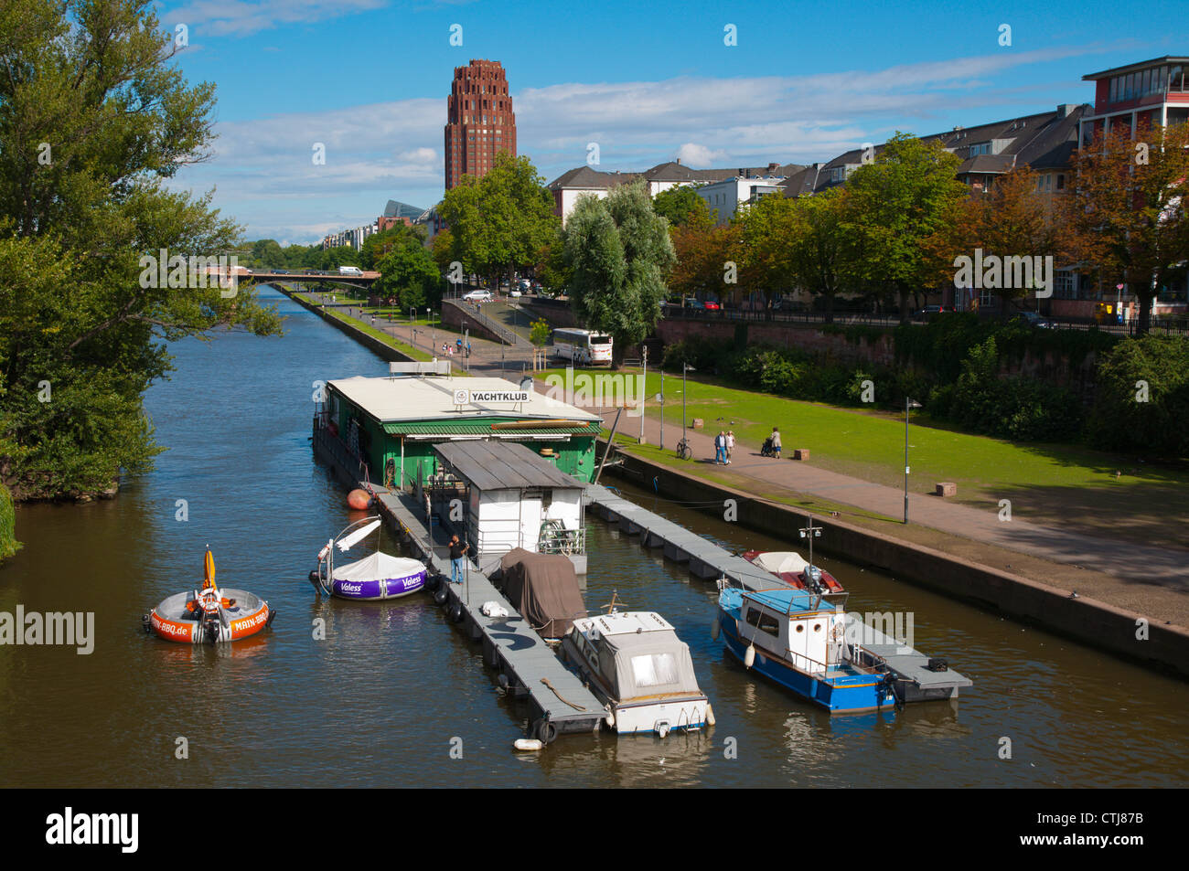 Yachtclub in Sachsenhausen district Main riverside Frankfurt am Main