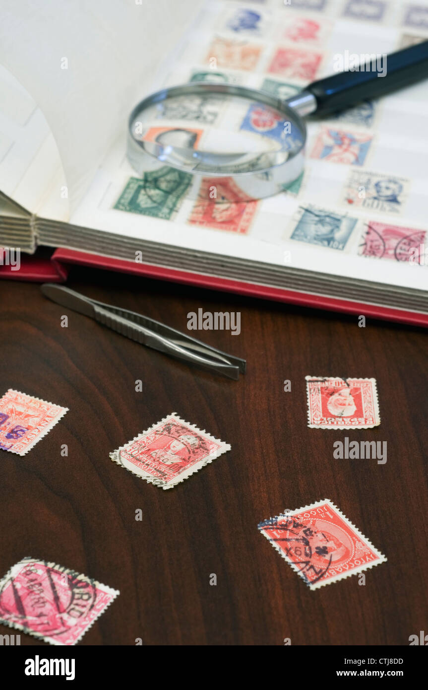 Stamps and album Stock Photo