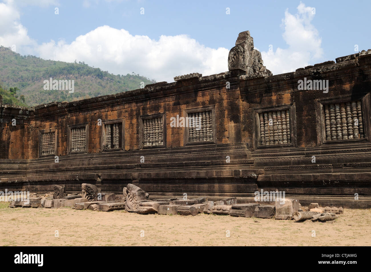 The Northern Palace Wat Phu Champasak Southern Laos Stock Photo