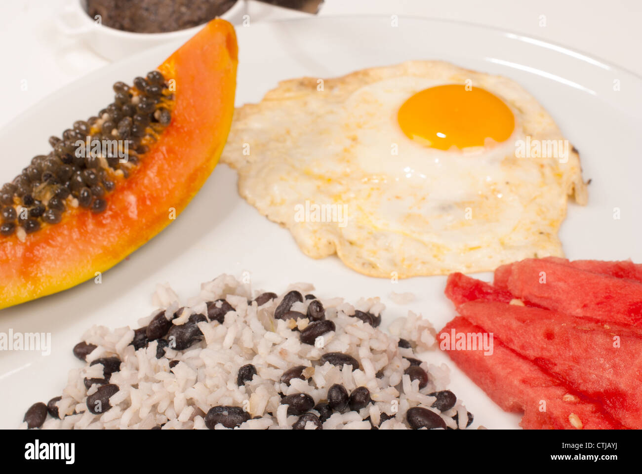 Black Beans and Rice with Papaya and Red Onions picture Black Beans and Rice with Papaya and Red Onions photo
