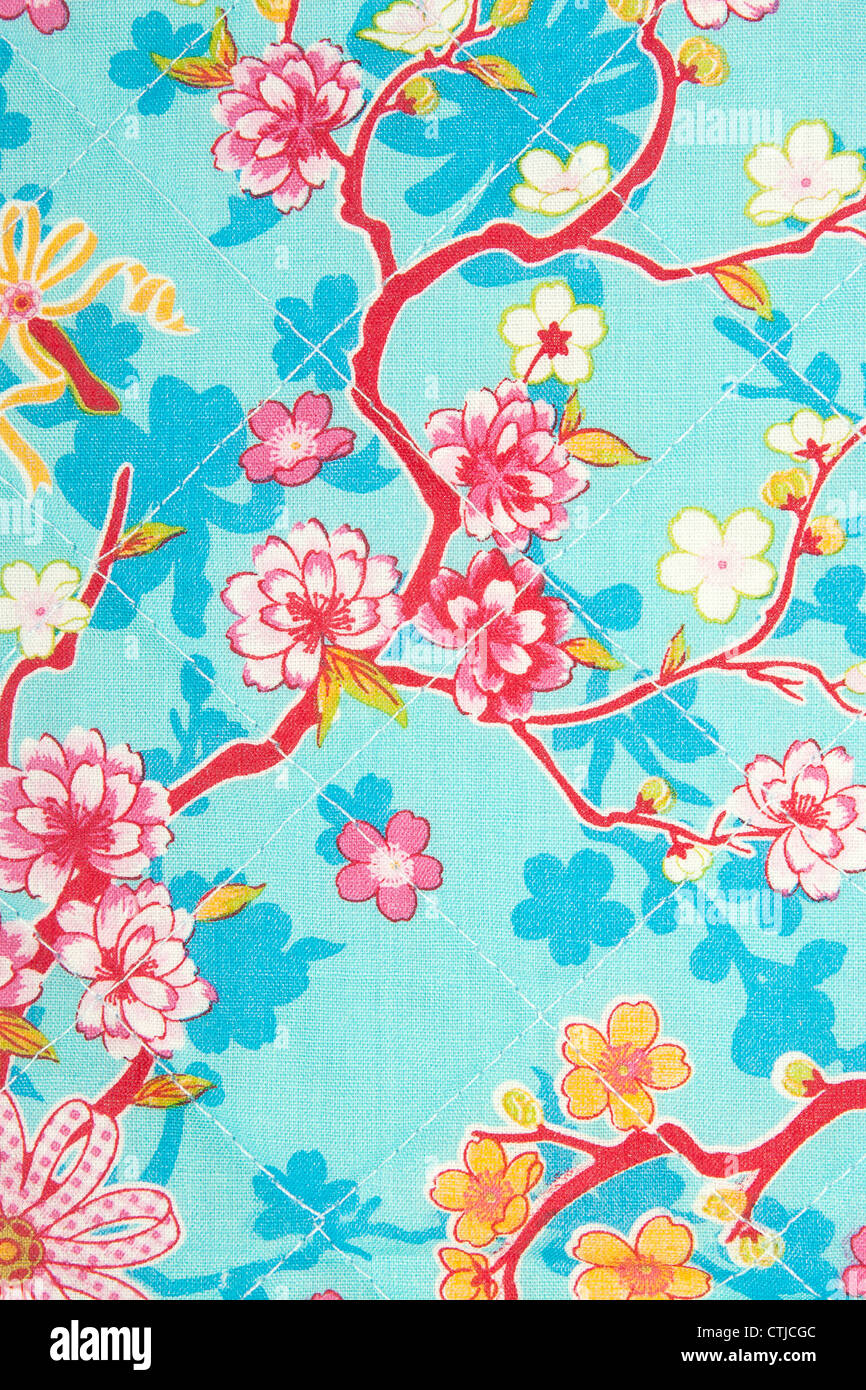 fabric flower pattern, textile background Stock Photo