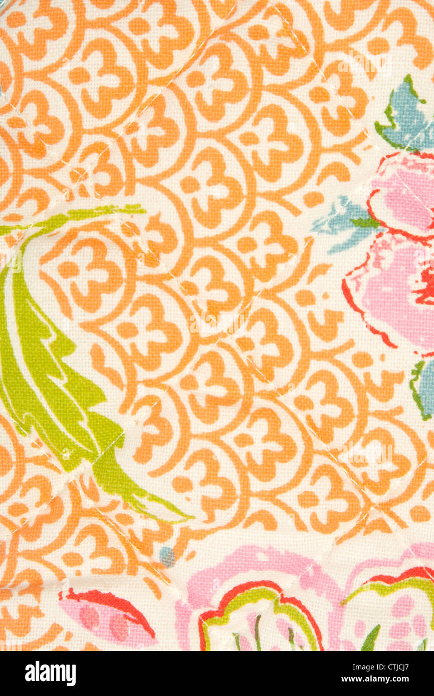 textile background, fabric flower pattern Stock Photo