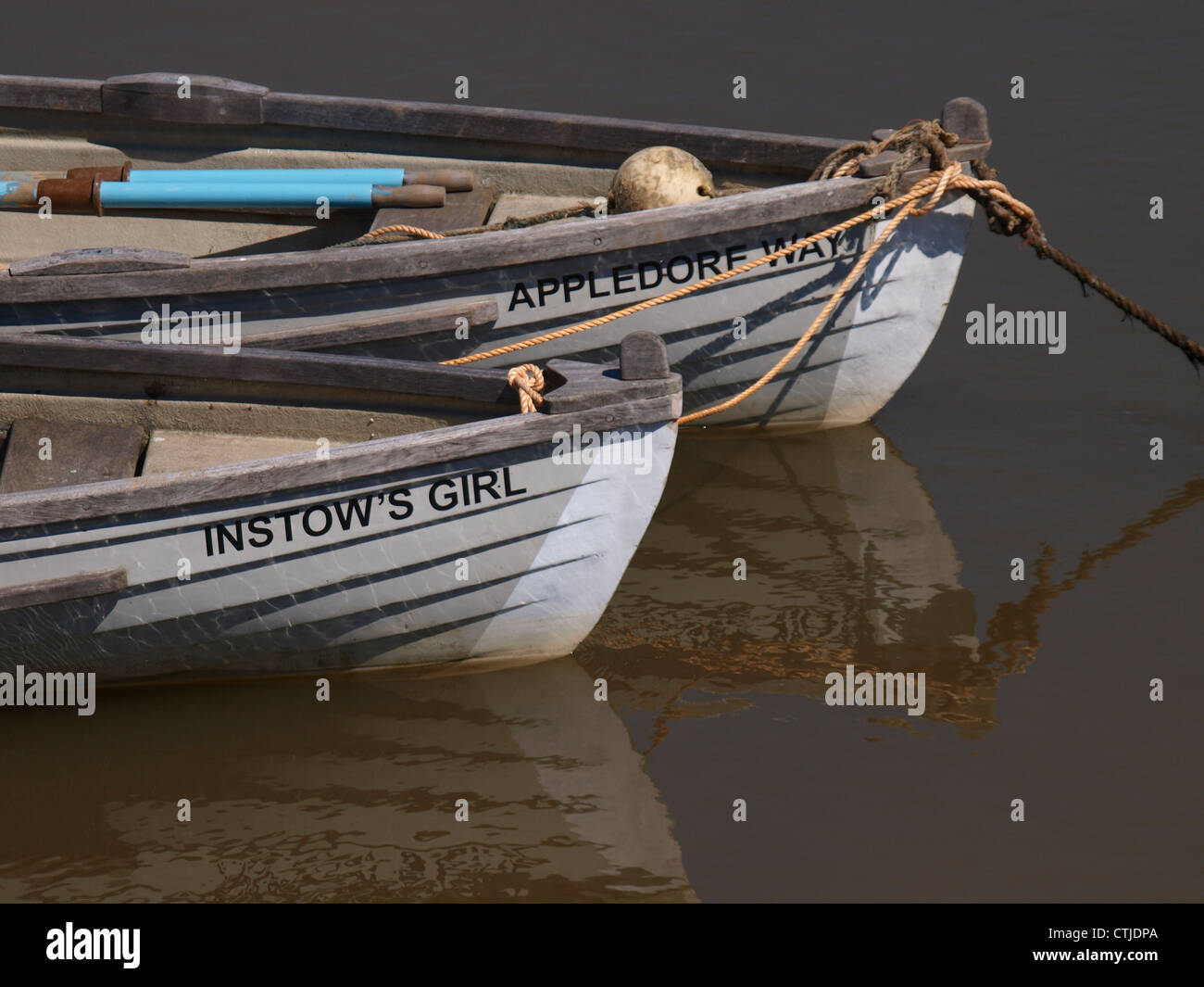 Two old rowing boats, Appledore, Devon, UK Stock Photo Alamy