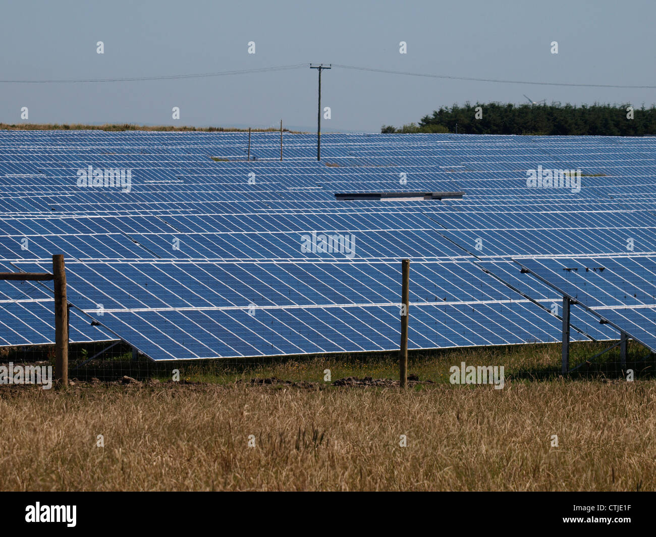Solar panel park on farmland, Cornwall, UK Stock Photo Alamy
