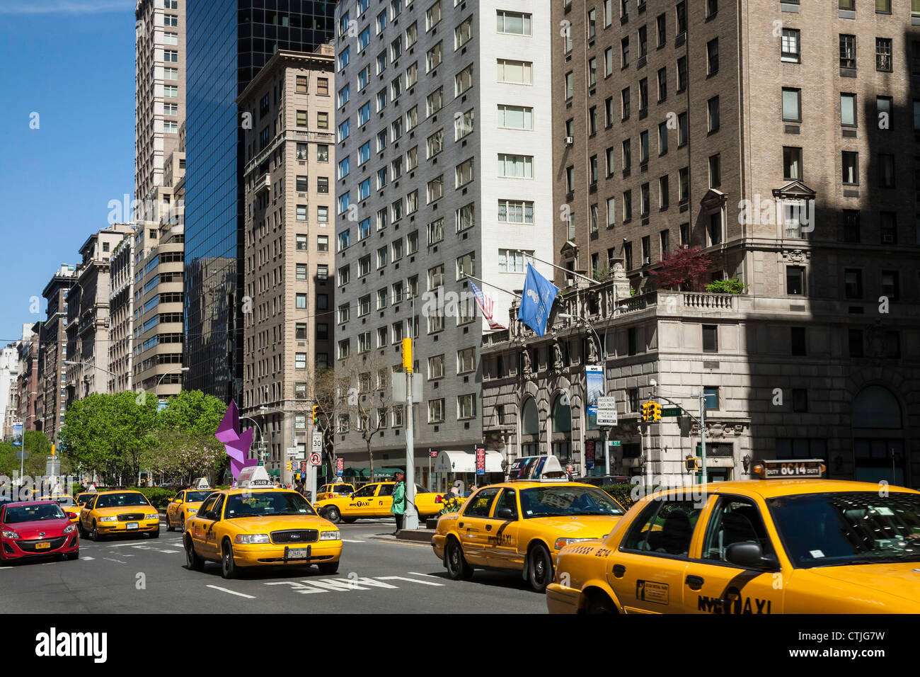 Park Avenue on the Upper East Side of Manhattan, NYC Stock Photo