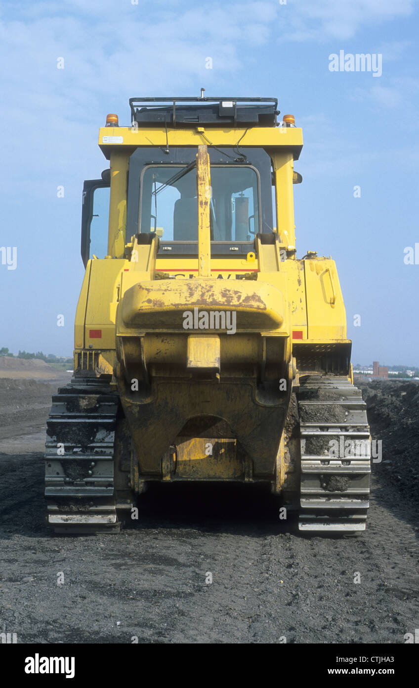 Komatsu-2505-D61EX Bulldozer stationary upon a land-reclamation site in ...