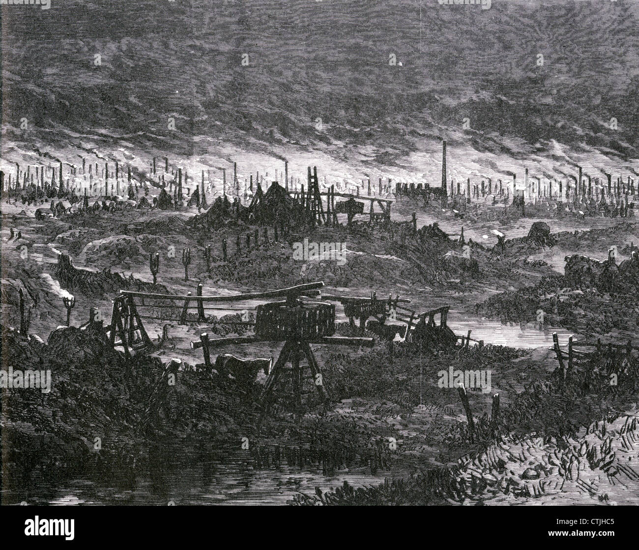 INDUSTRIAL REVOLUTION The Black Country around Wolverhampton, England in 1866 Stock Photo