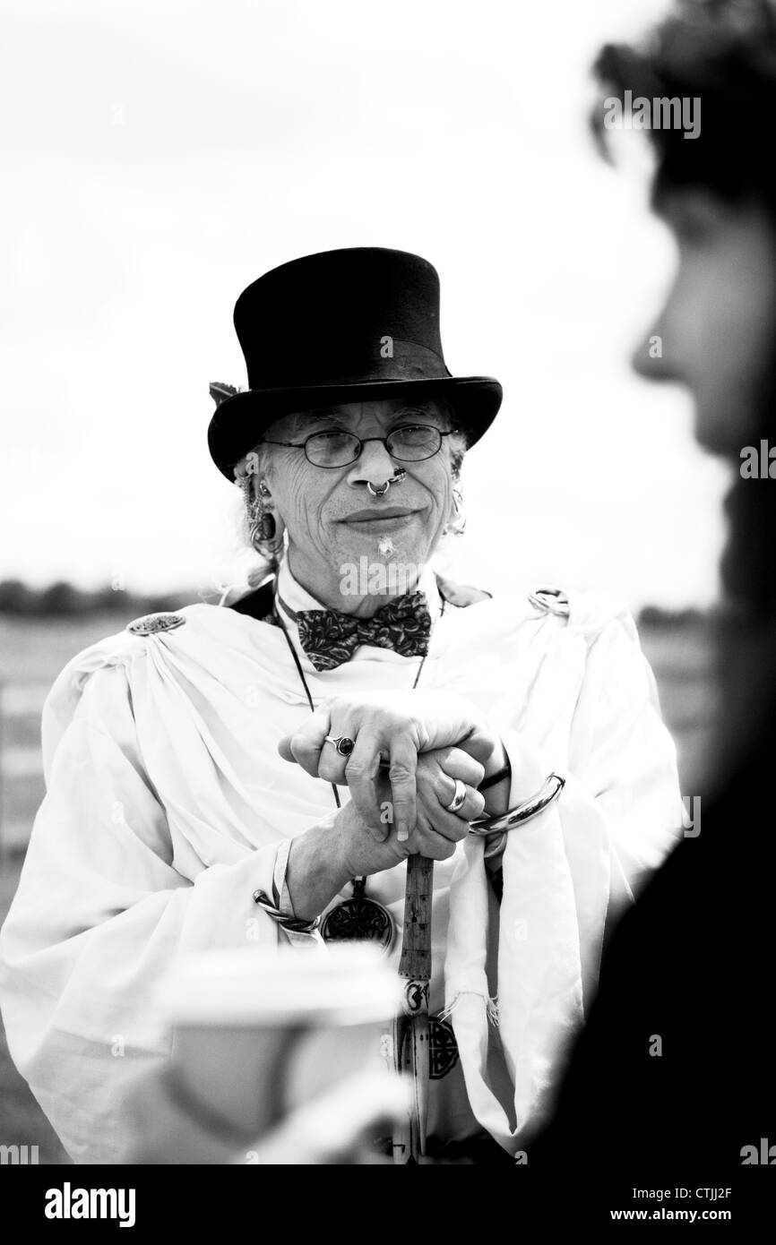 Druids at the Stonehenge summer solstice - 2012 Stock Photo