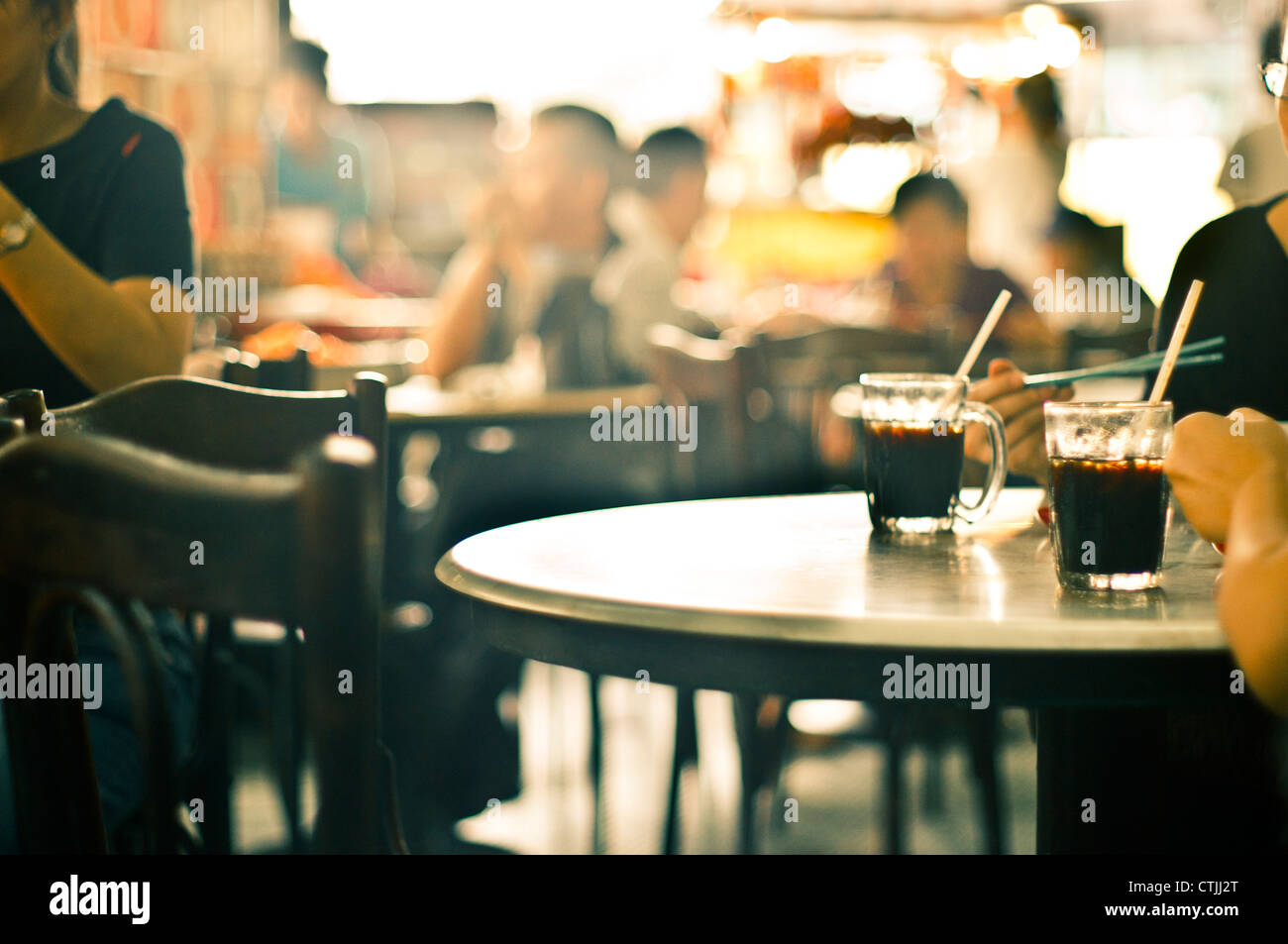 kopitiam, chinese style coffeeshop managed by oversea chinese immigrants, photo is taken at Kuala Lumpur, Malaysia. Stock Photo
