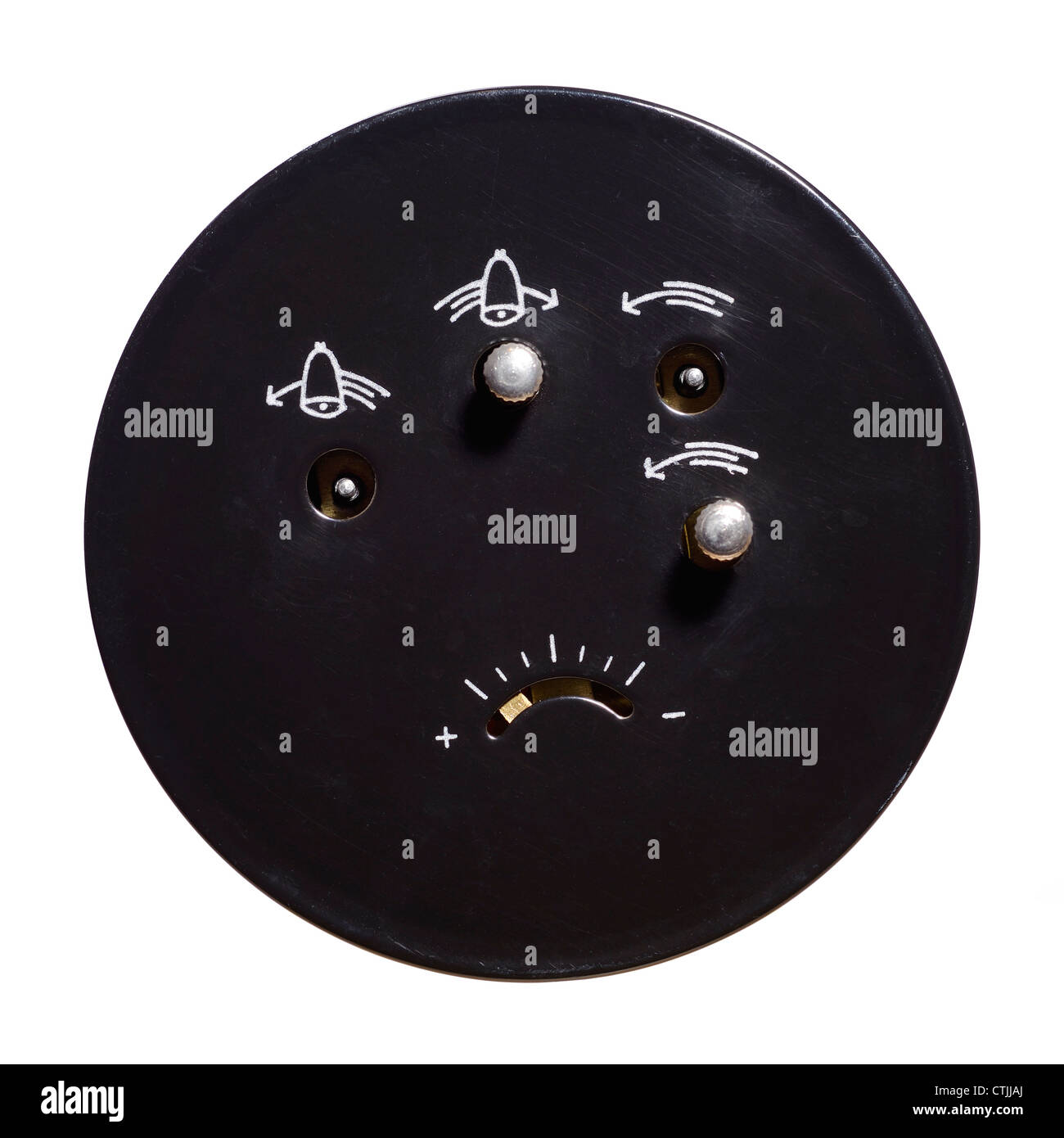 Hidden face on an alarm clock Stock Photo