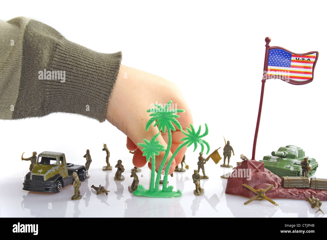 party toy soldiers, photo on the white background Stock Photo
