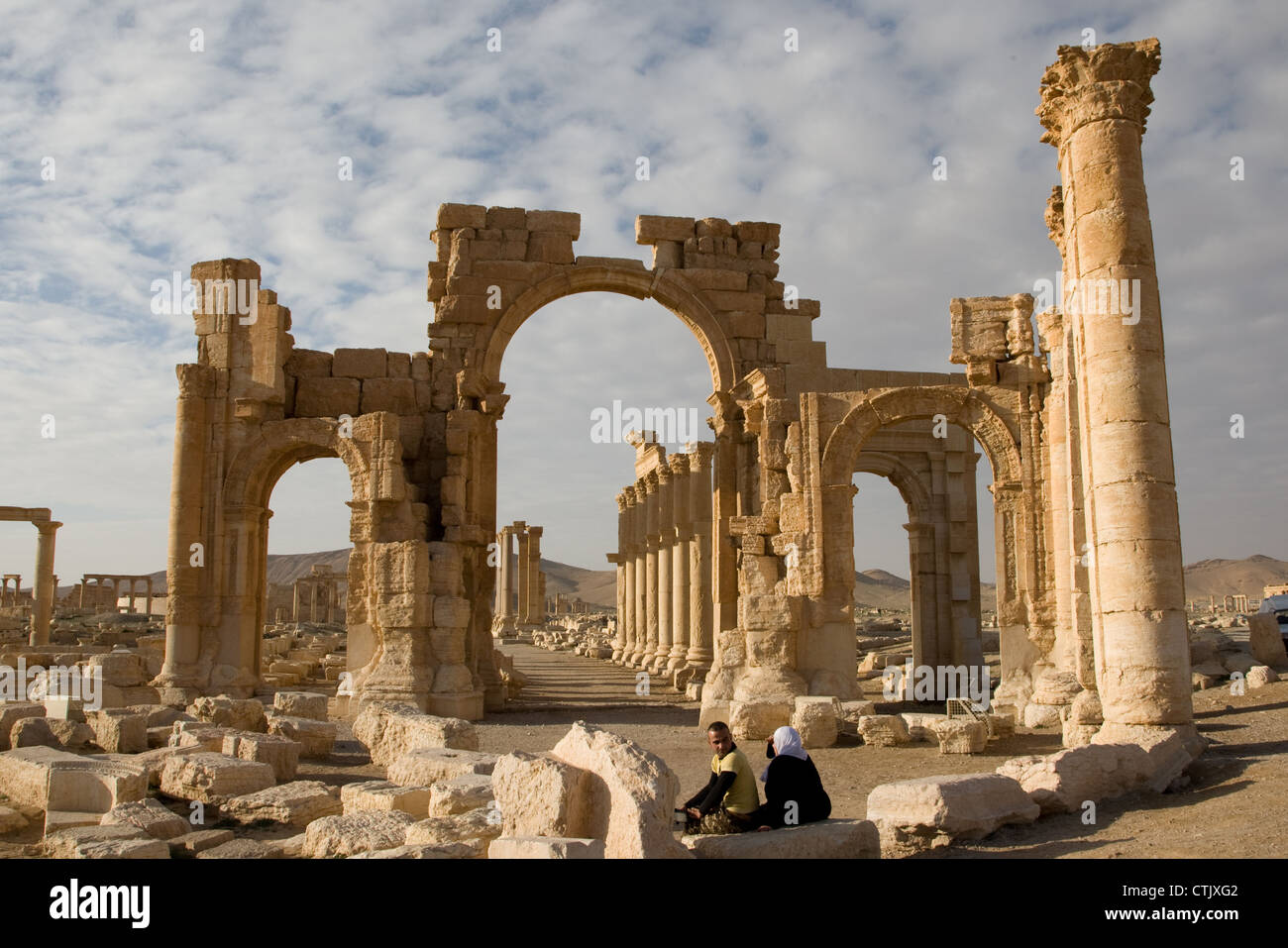 Palmyra ancient Roman site, in Syria near Damascus Stock Photo