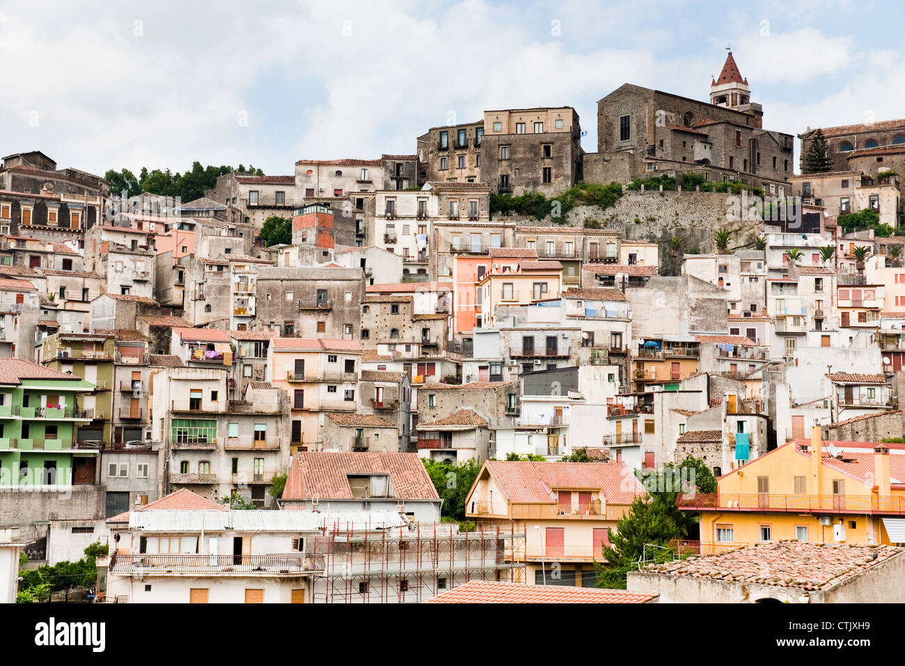 dense houses in ancient sicilian mountain town Castiglione di Sicilia