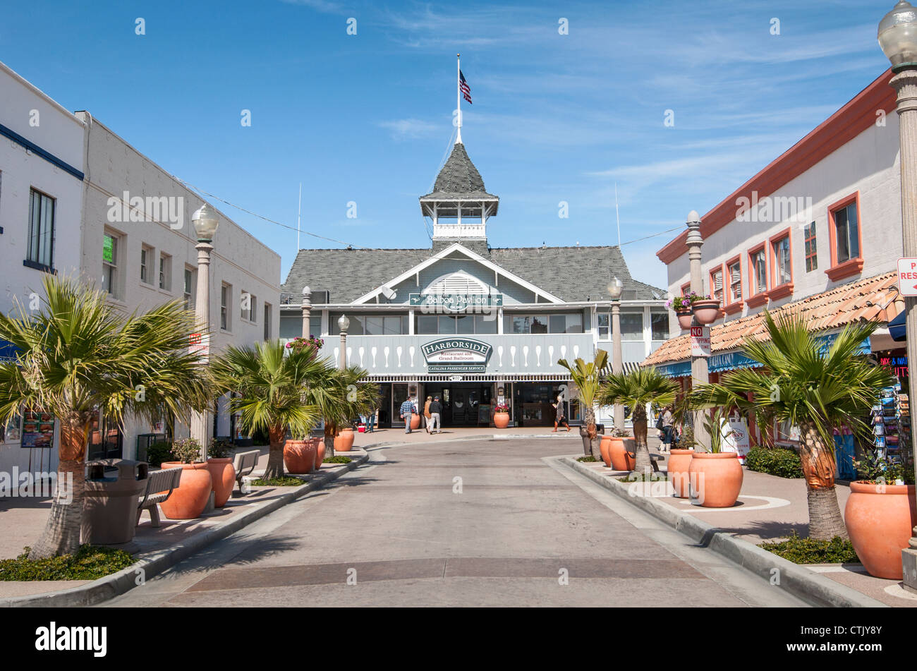 The landmark Balboa Pavilion in Newport Beach, California. Stock Photo