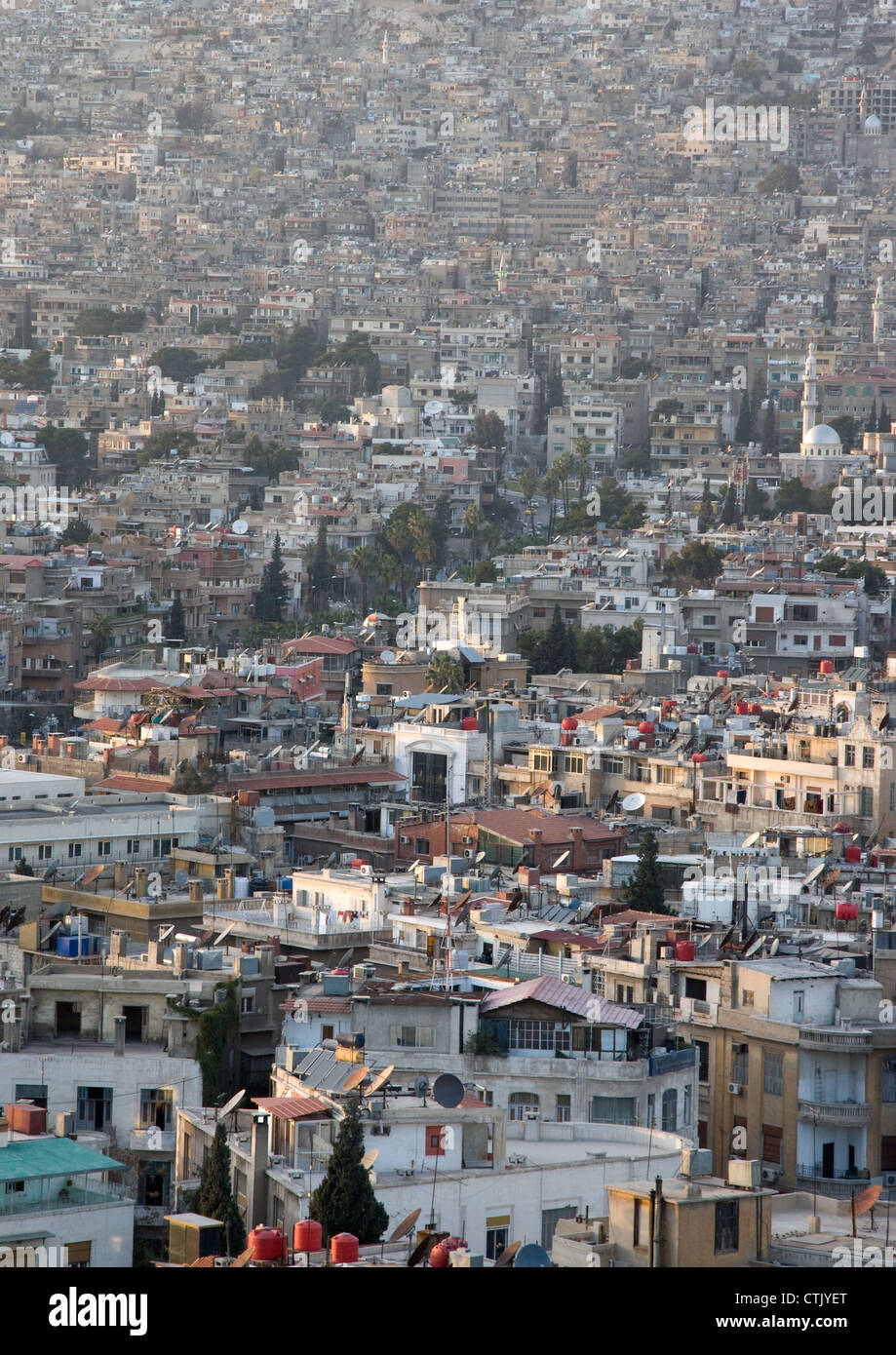 cityscape, in damascus, syria. Stock Photo