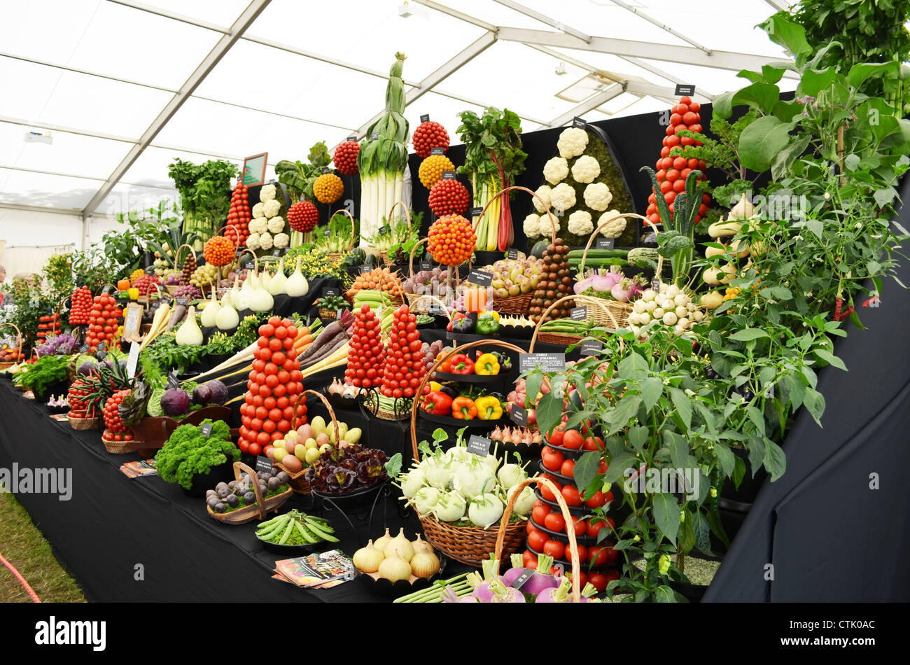 Vegetable stall Royal Welsh number 3174 Stock Photo