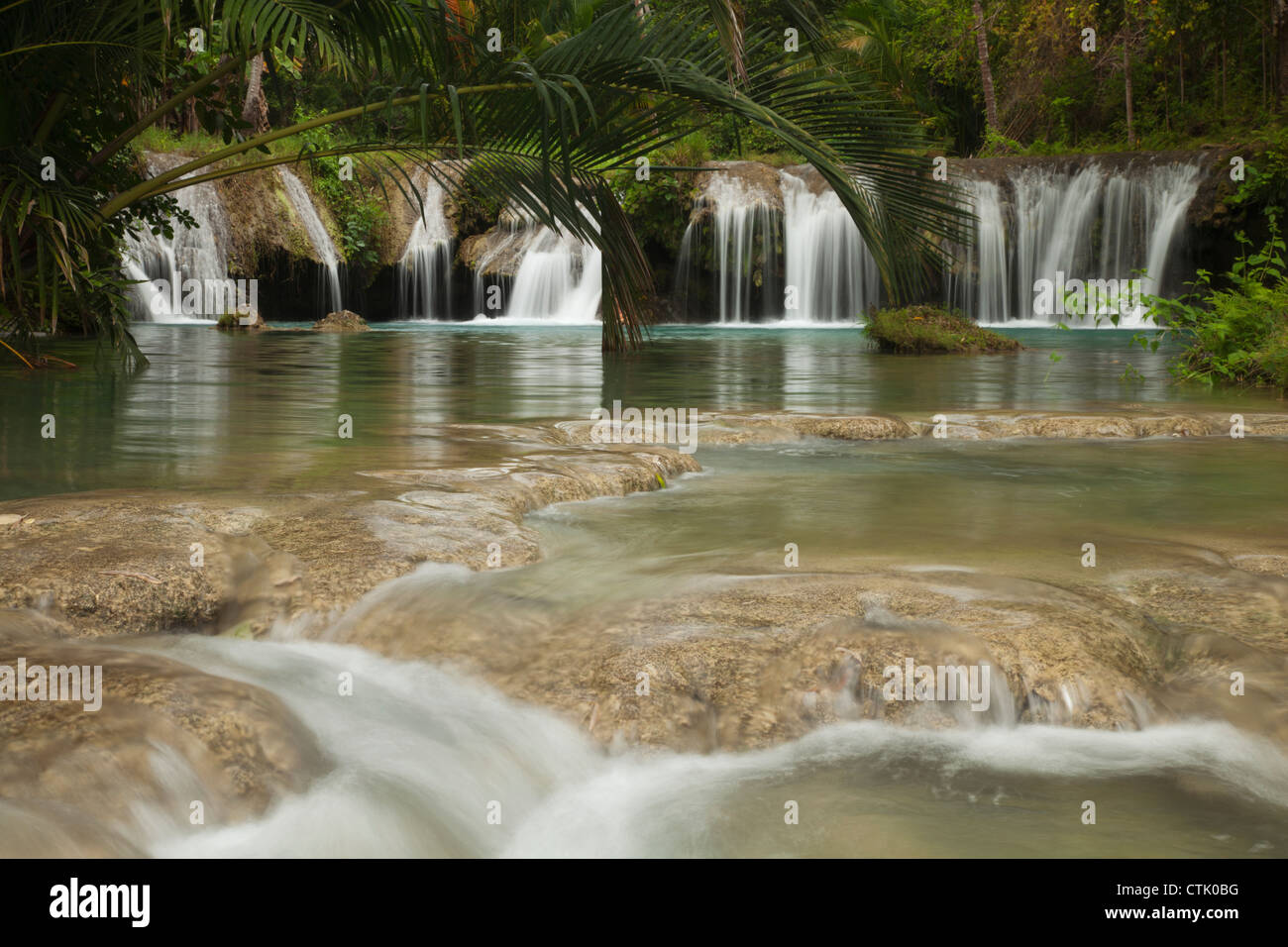 Cambugahay Falls On The Island Of Siquijor; Siquijor, Philippines Stock Photo