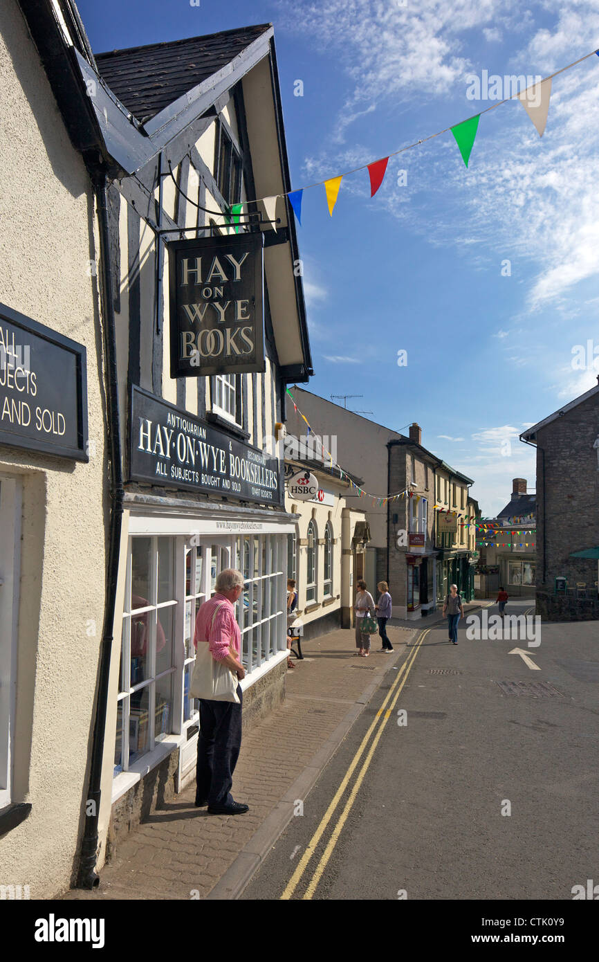 Secondhand Bookshop at Hay-on-Wye, Powys, Wales, Cymru, UK, United Kingdom, GB, Great Britain, British Isles, Europe Stock Photo