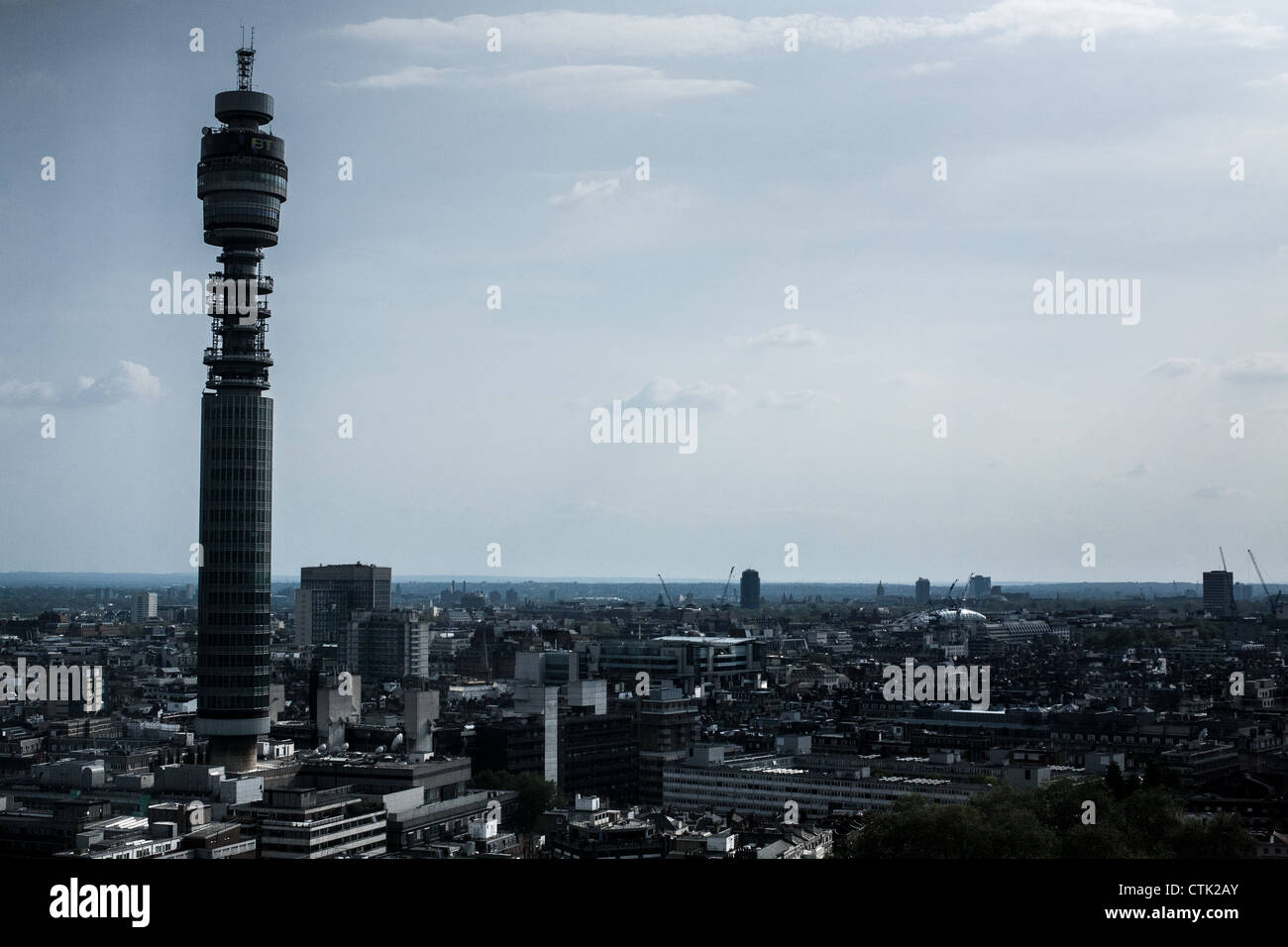 View of London Telecom Tower, formerly BT Tower and Post Office Tower Stock Photo