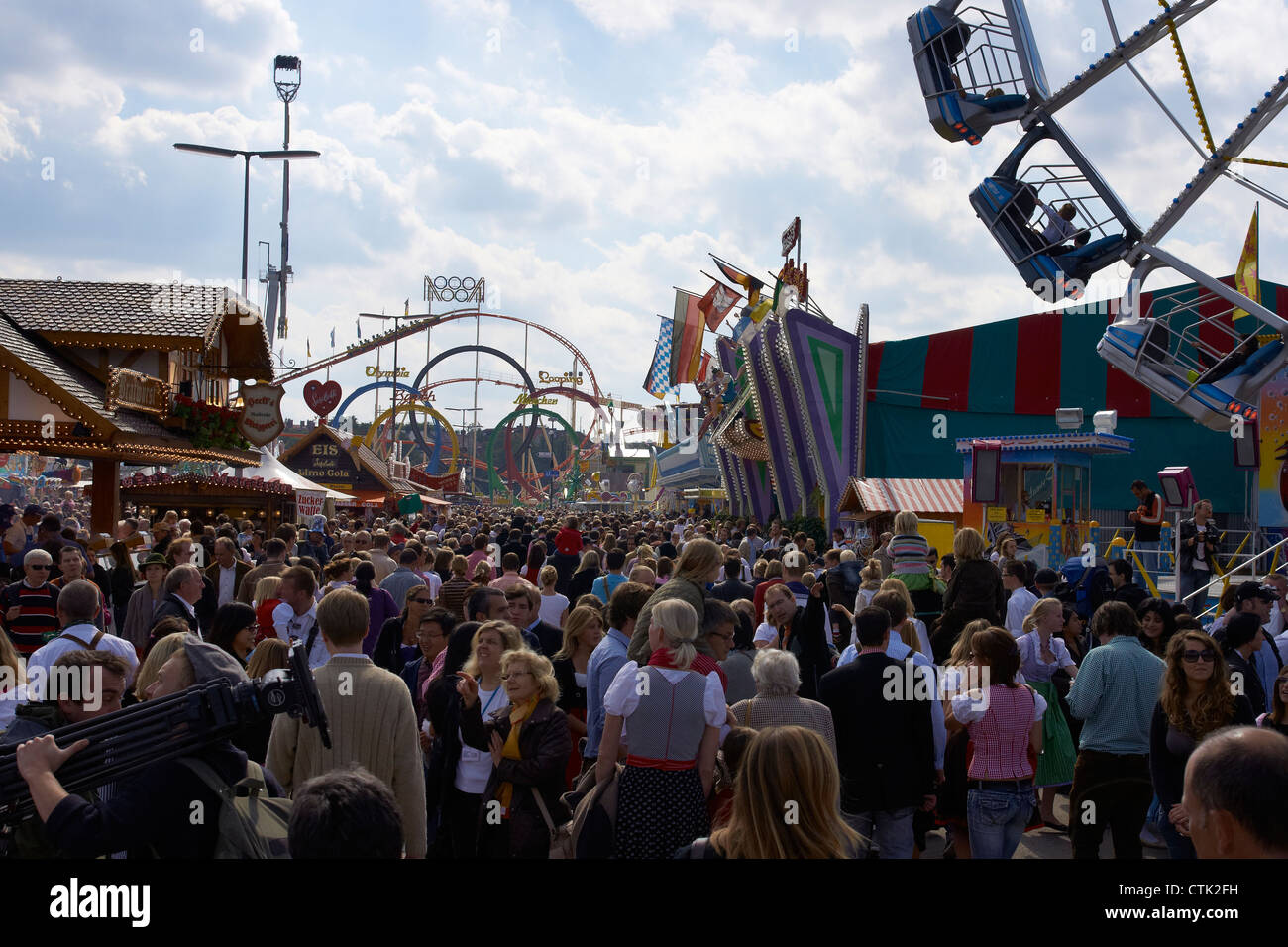 Crowded Oktoberfest festival ground Stock Photo Alamy