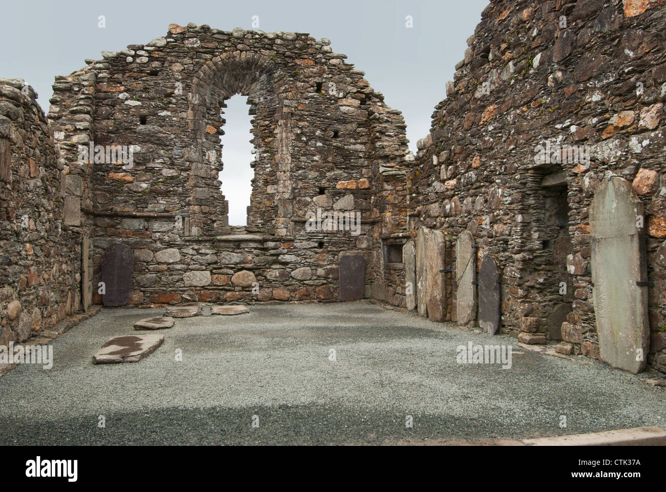 Grave Markers In An Old Stone Building; Ireland Stock Photo Alamy