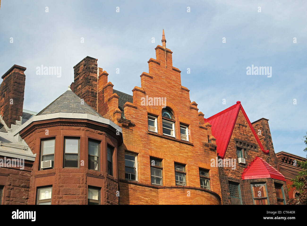 Townhouse roofs in Albany, New York Stock Photo Alamy