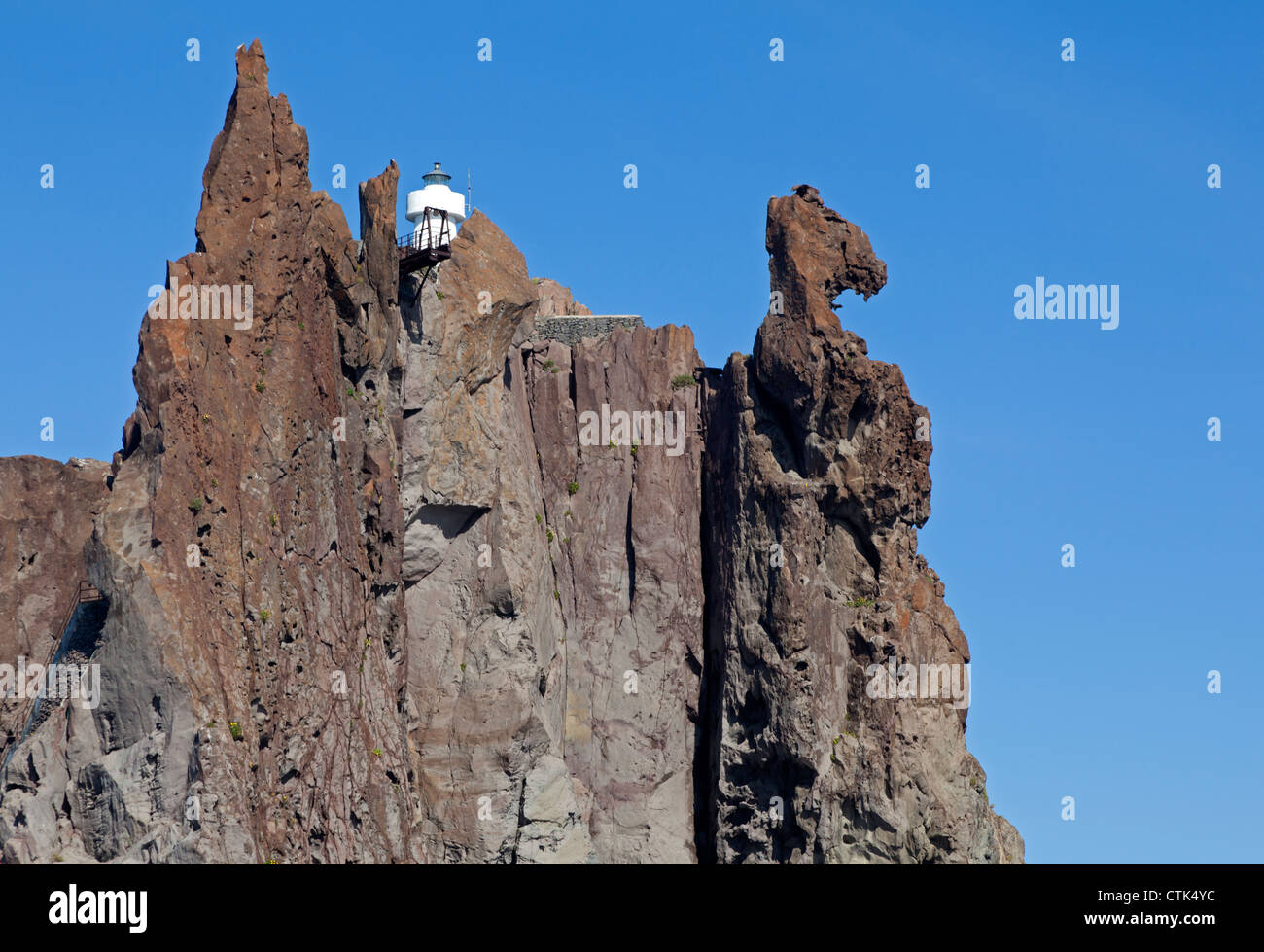 Island Strombolicchio at Stromboli, Aeolian Islands, Italy Stock Photo