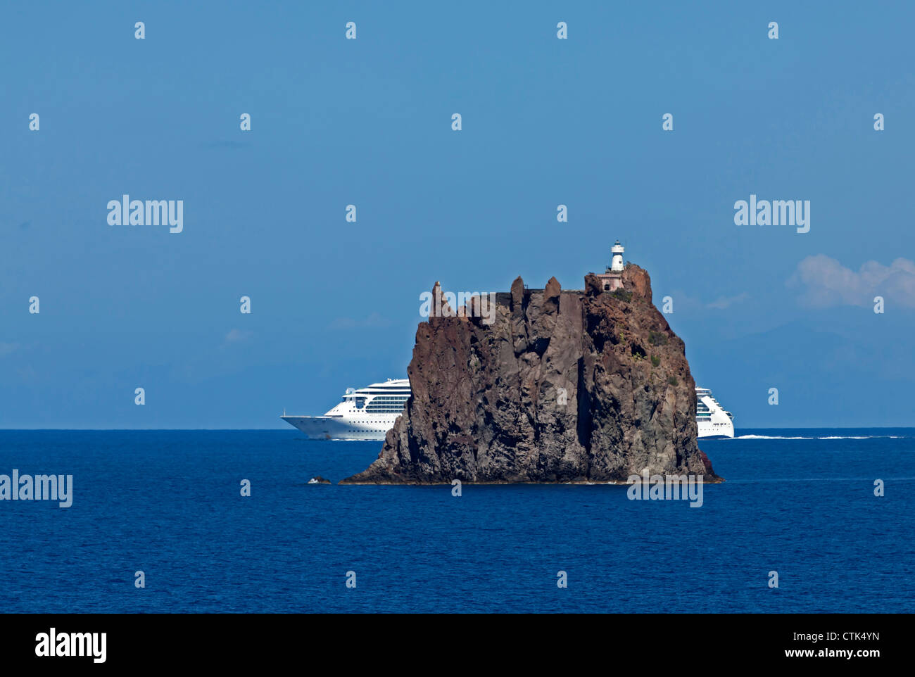 Island Strombolicchio at Stromboli, Aeolian Islands, Italy Stock Photo