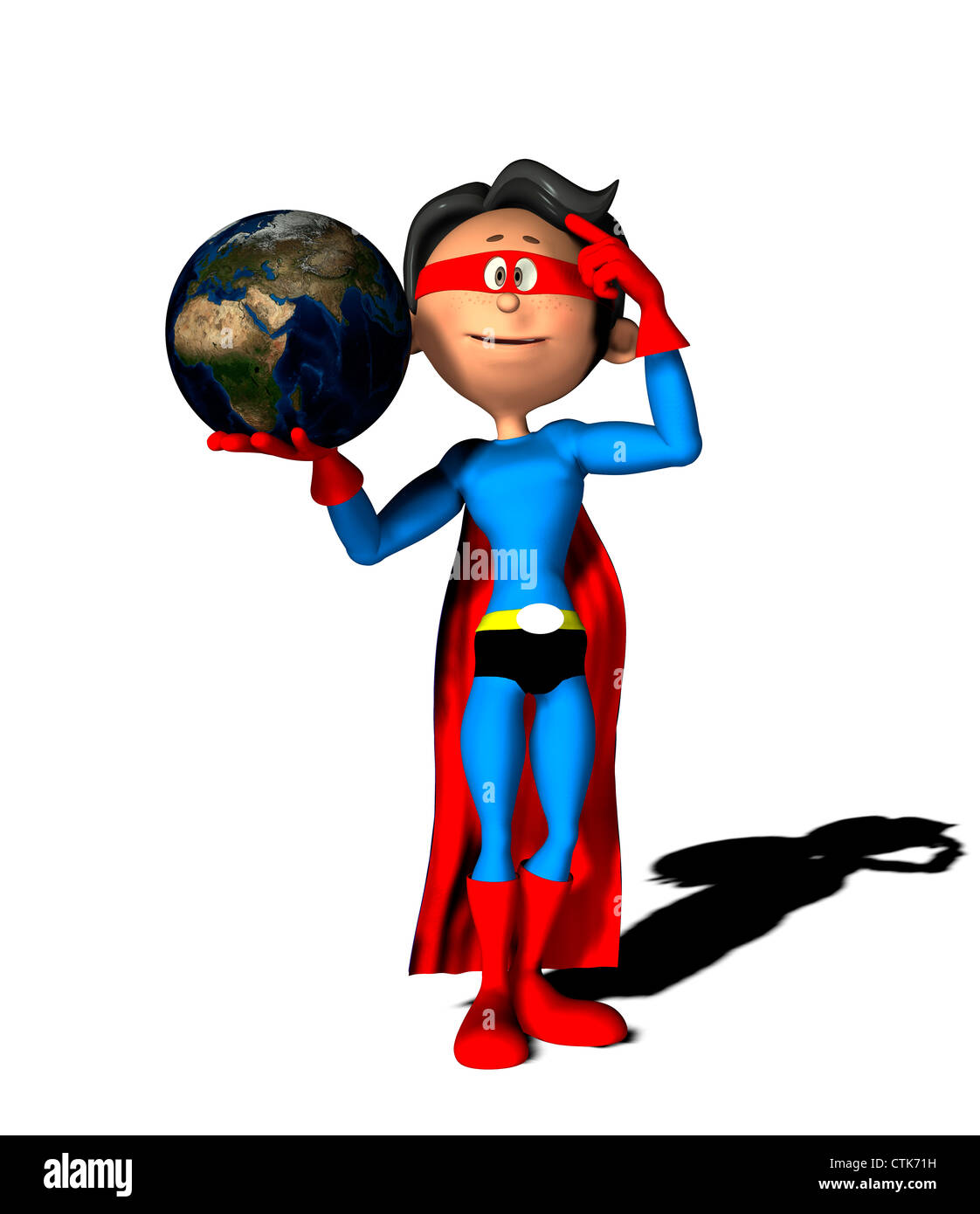 cartoon figure superhero Stock Photo