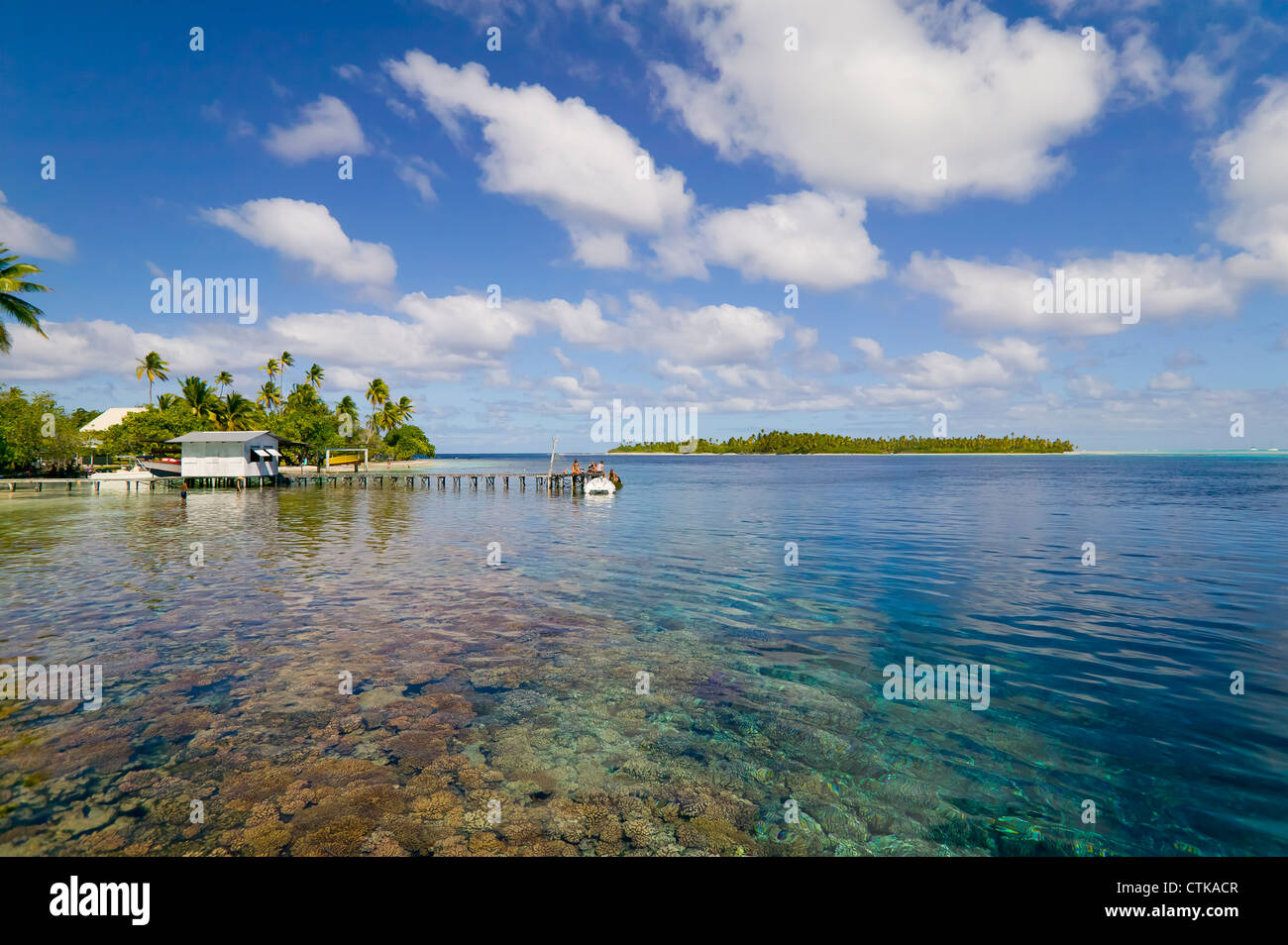 Laguna of Fakarava atoll, Tuamotus Stock Photo