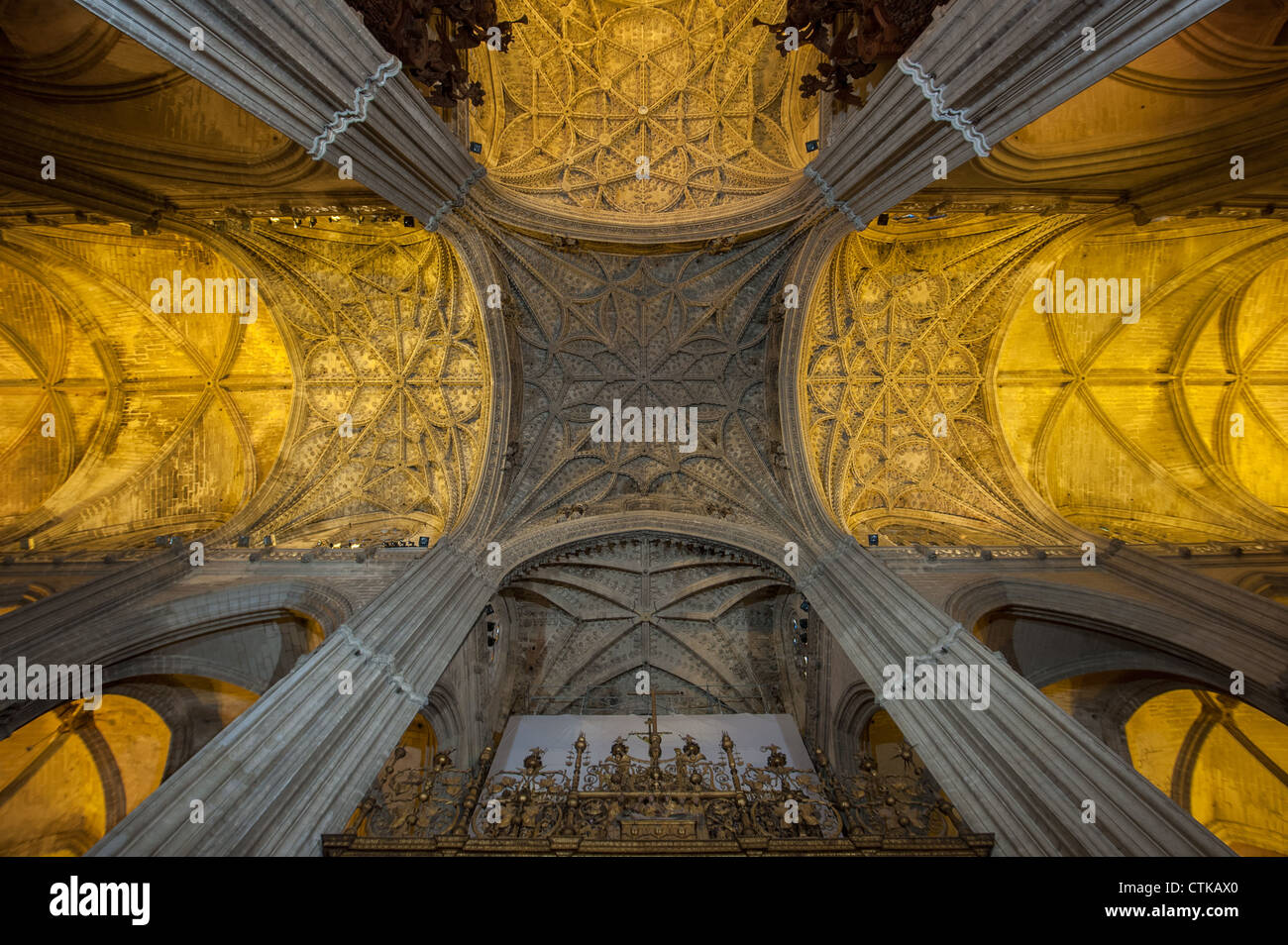 Interior of Seville Cathedral, Spain Stock Photo