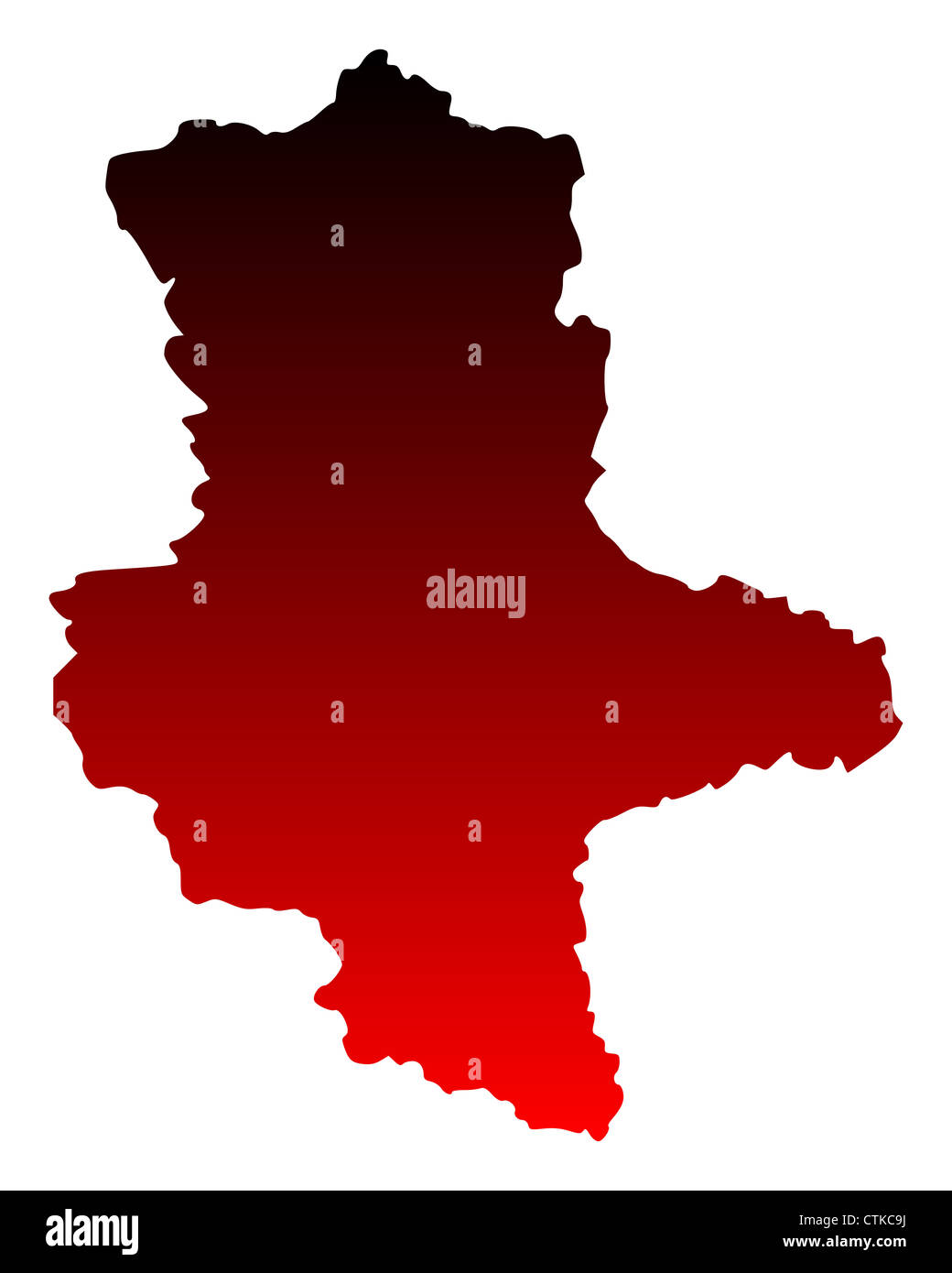 Map of Saxony-Anhalt Stock Photo