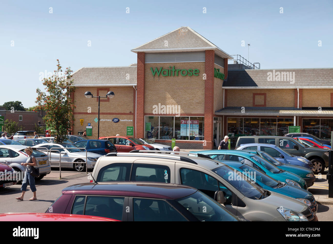 Waitrose supermarket and car park Stock Photo Alamy