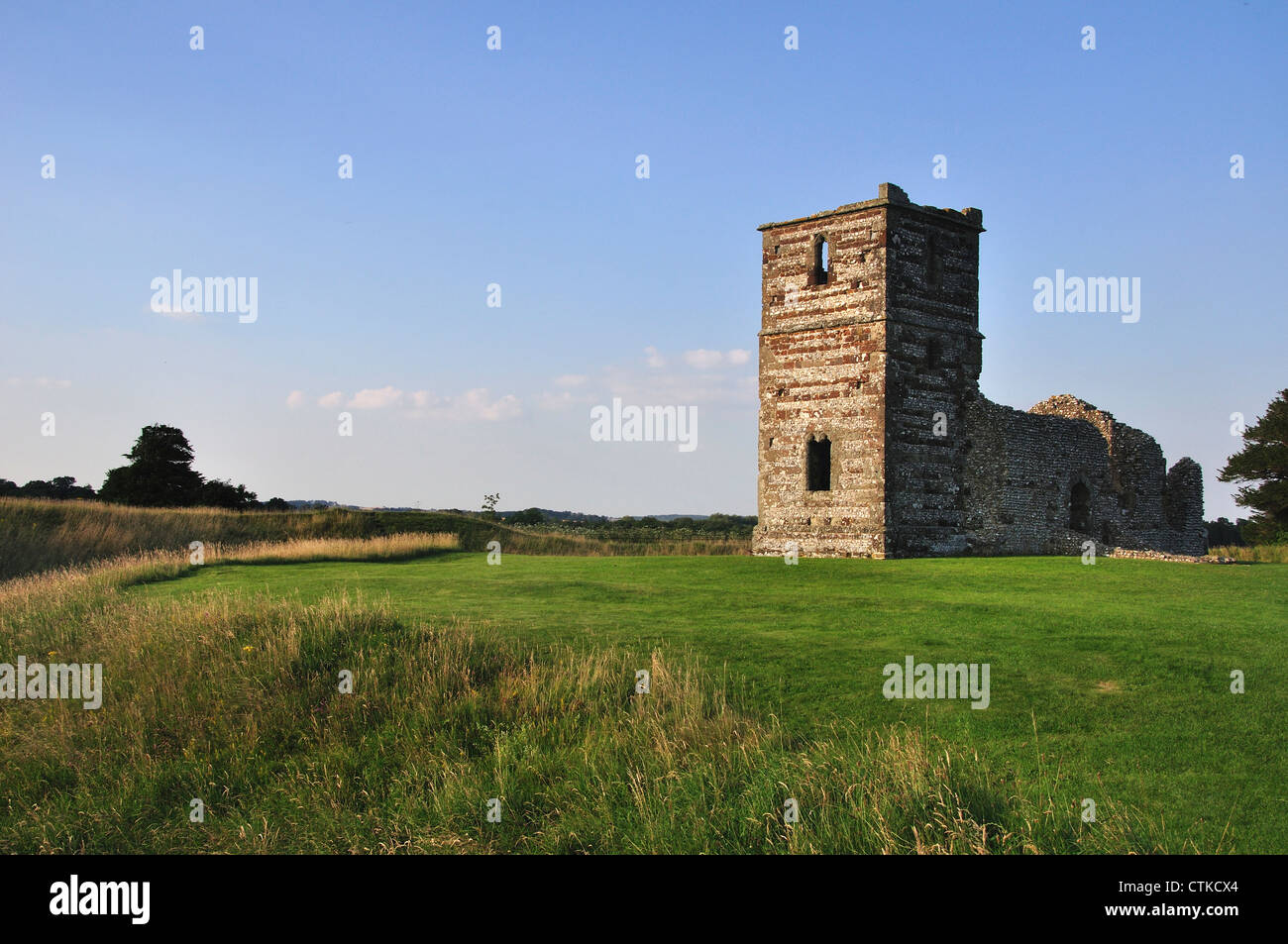 The ruined church of Knowlton Dorset UK Stock Photo