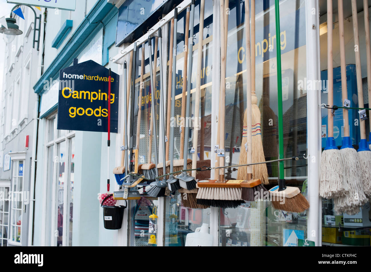 Camping and hardware shop window Wadebridge Cornwall UK Stock Photo Alamy