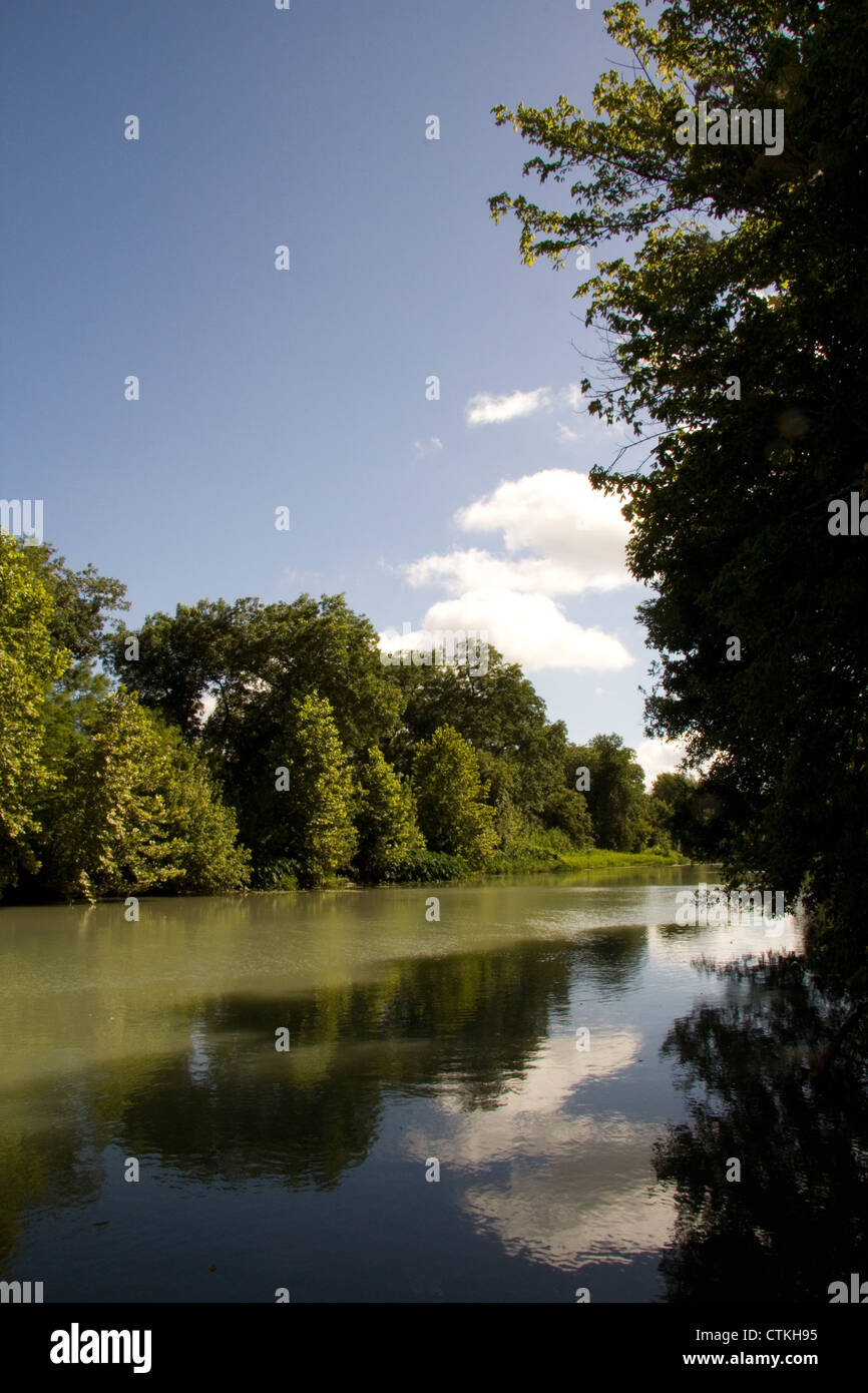 San Marcos River in Fentress, Texas Stock Photo