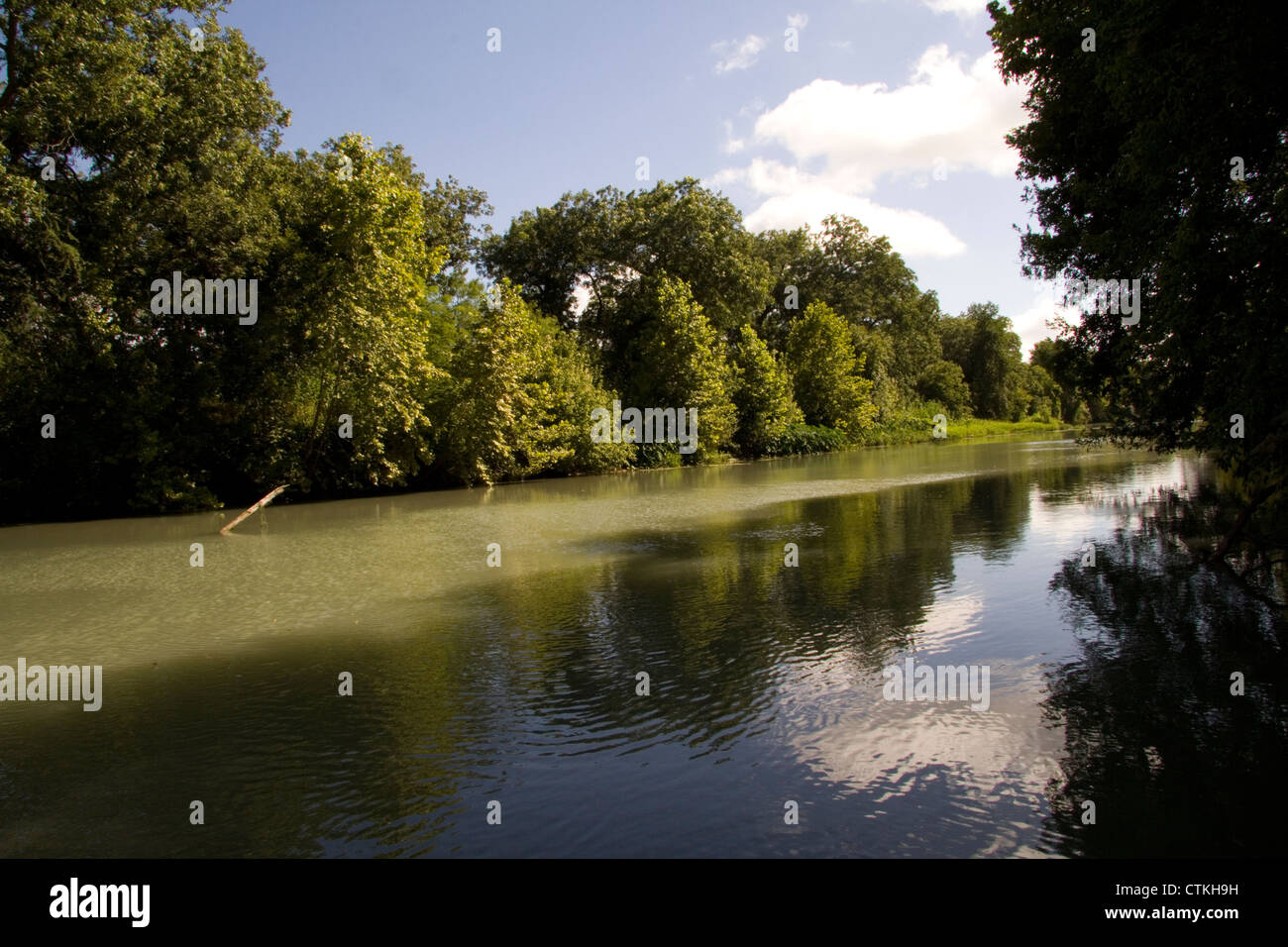 San Marcos River in Fentress, Texas Stock Photo