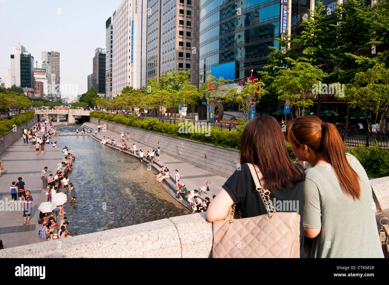 Cheonggyecheon stream, Seoul, Korea Stock Photo