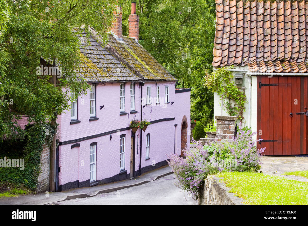 Fountain Street (formerly Duck Street) in the market town of Caistor on the edge of the Lincolnshire Wolds Stock Photo