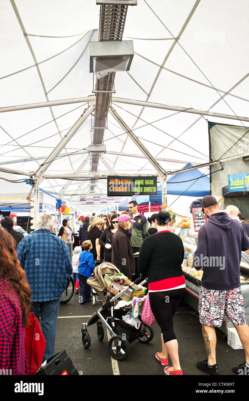 People shopping at Rocklea Market in Brisbane Stock Photo