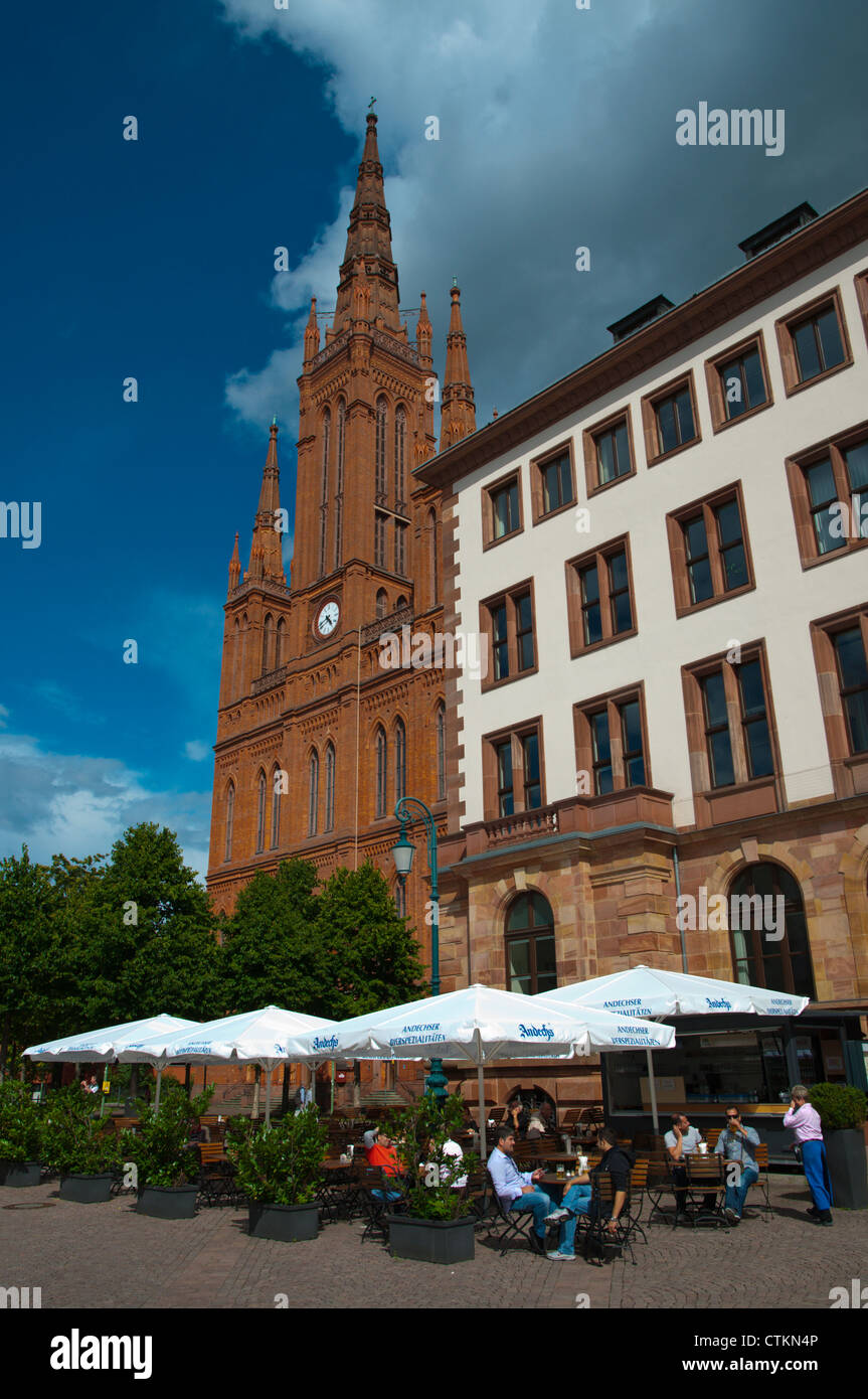 Schlossplatz the castle square Altstadt the old town Wiesbaden city state of Hesse Germany Europe Stock Photo