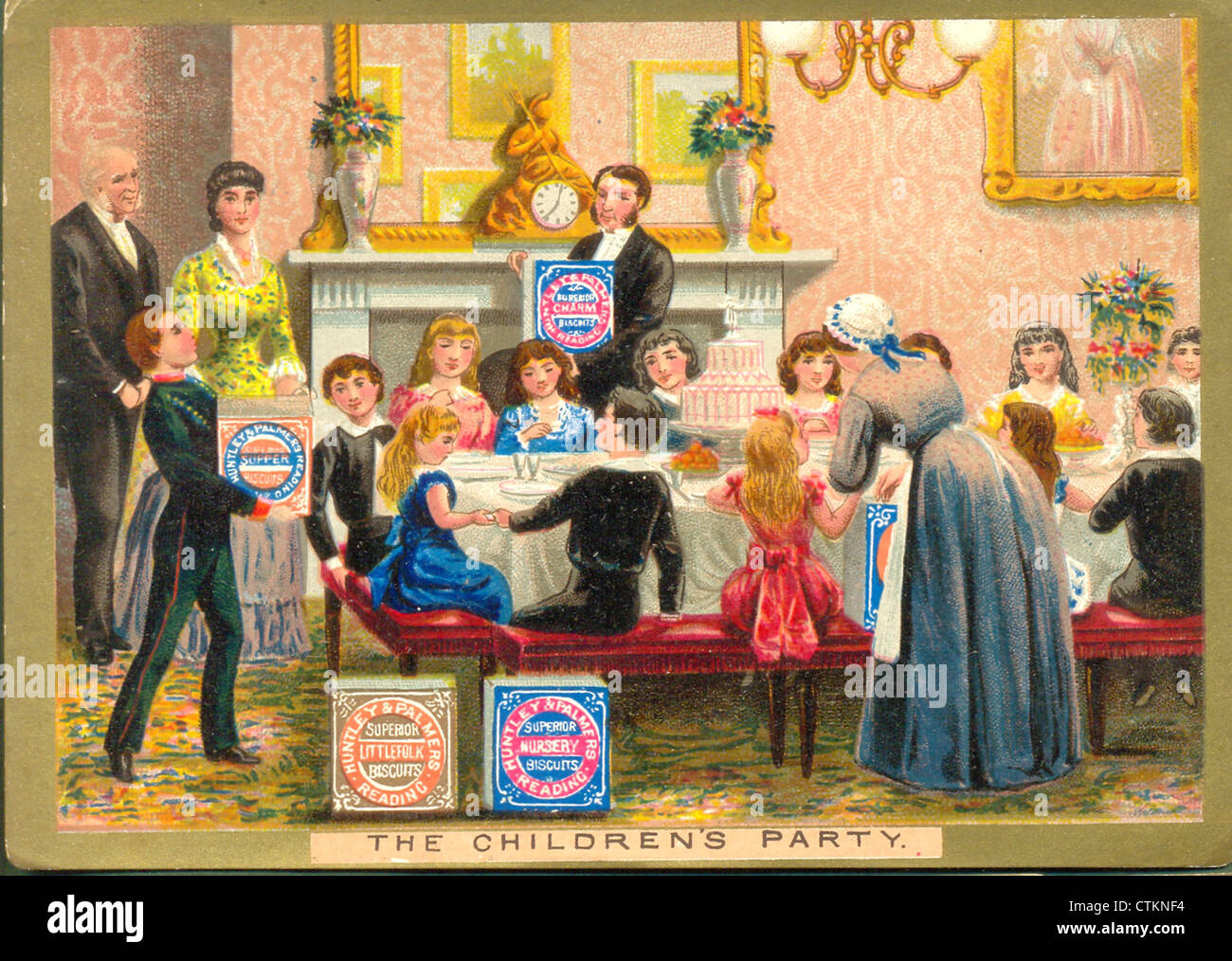 trade card advertising Huntley & Palmers biscuits Stock Photo